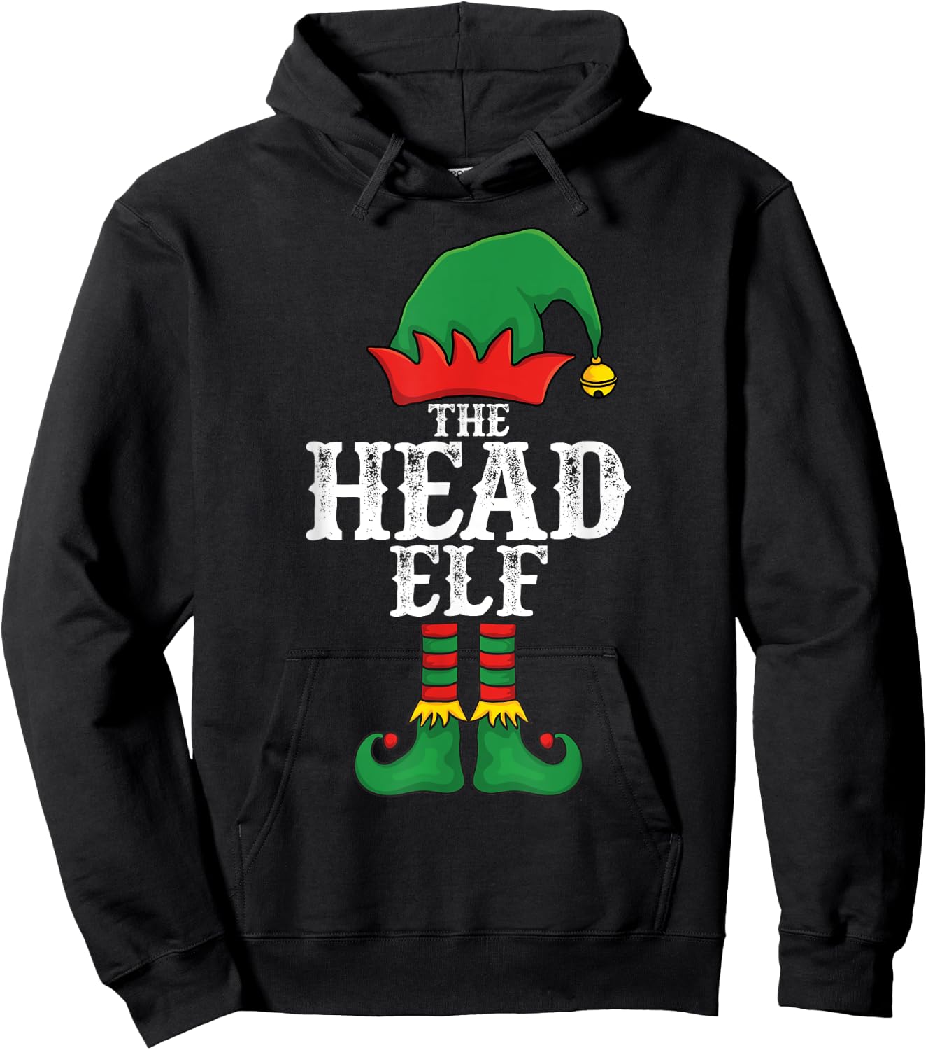 The Head Elf Christmas Family Matching Group Xmas Idea Funny Hoodie - Hoodie | Black