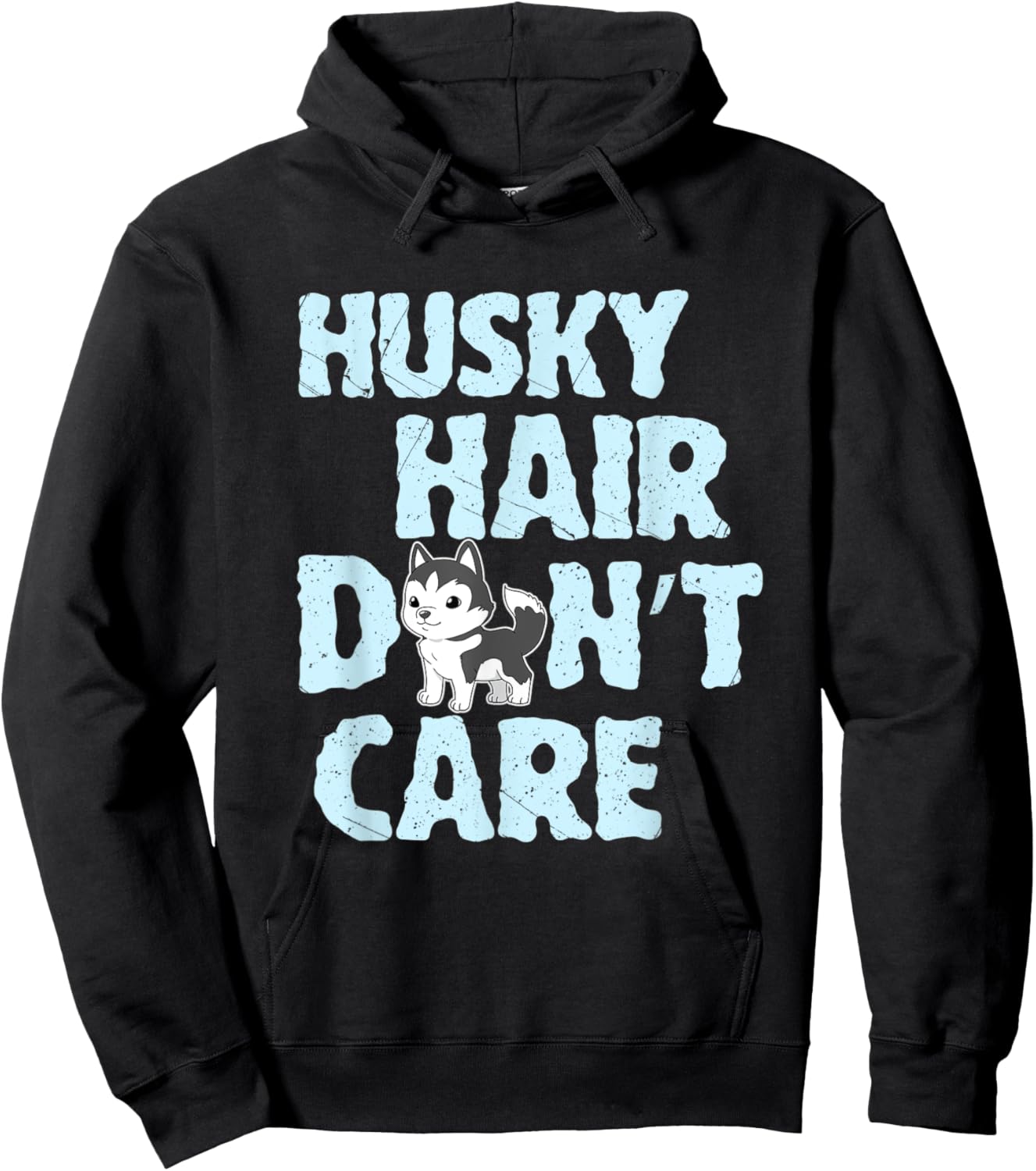 Husky Hair Don't Care Gift Husky Hoodie - Hoodie | Black