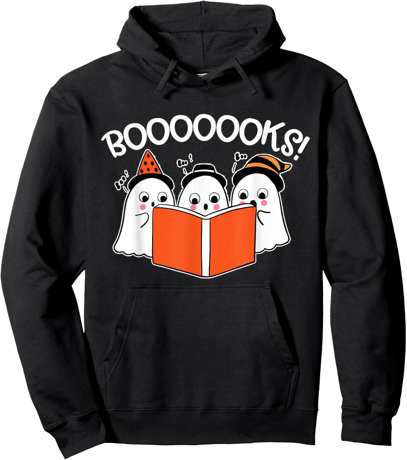 Boooks Lazy DIY Halloween Teacher Funny Ghost Reading Women Kids Hoodie - Hoodie | Black
