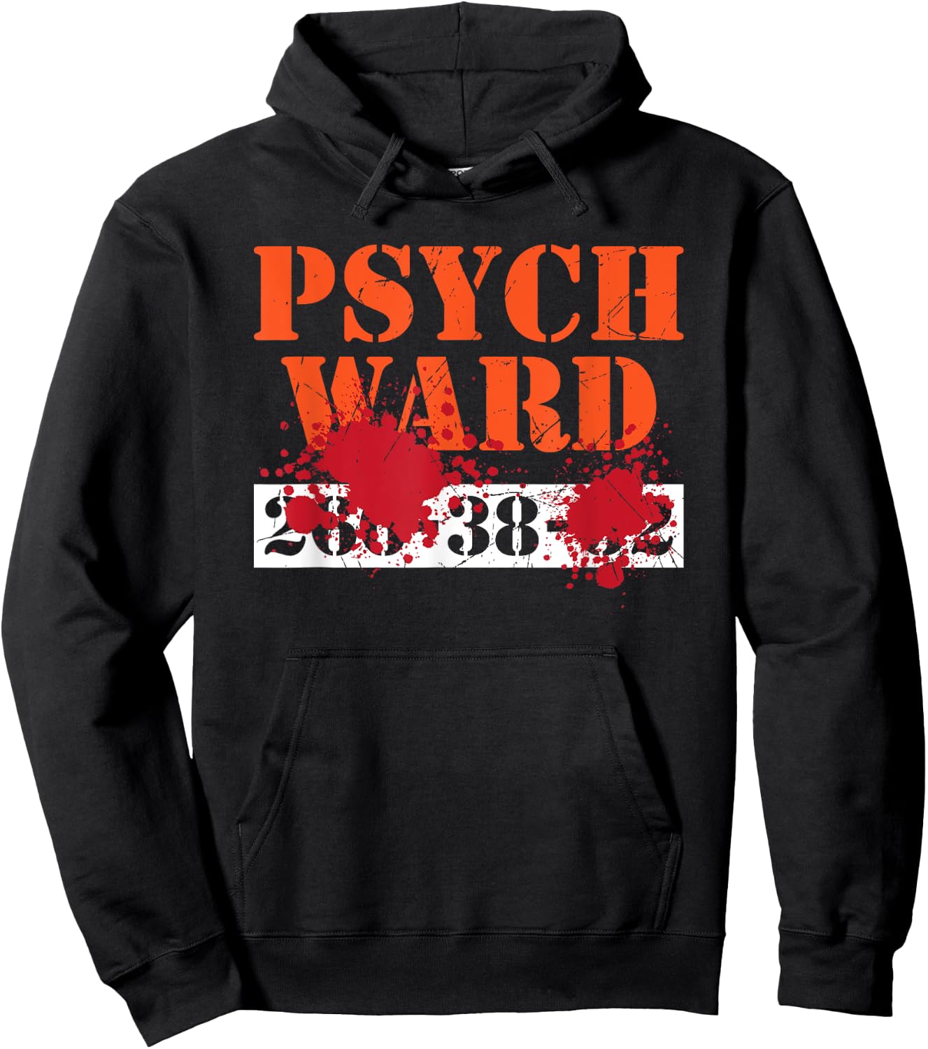 Psych Ward Patient Blood Splatter Scary Asylum Hoodie - Hoodie | Black