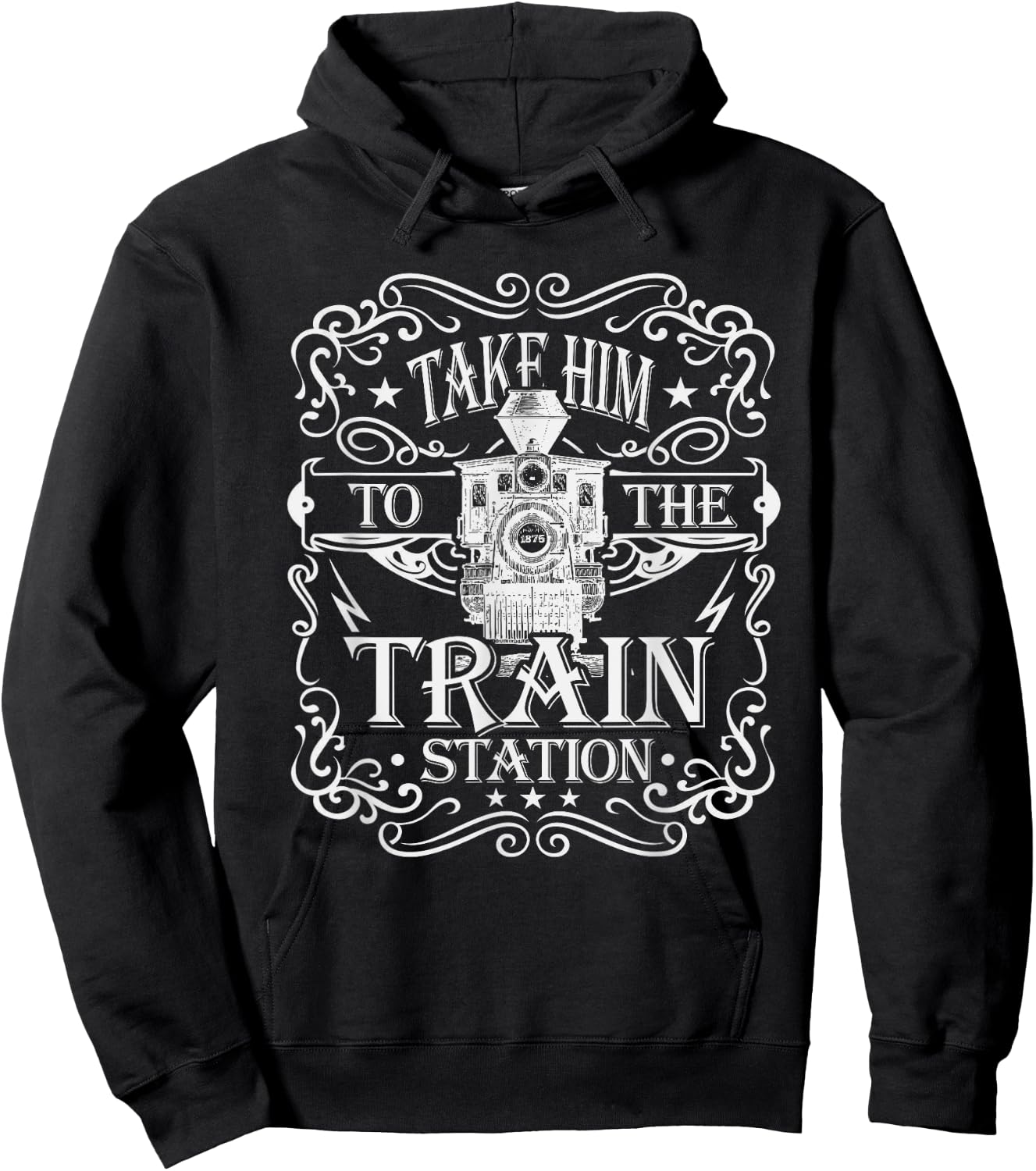 Take Him To The Train Station decal Vintage Hoodie - Hoodie | Black