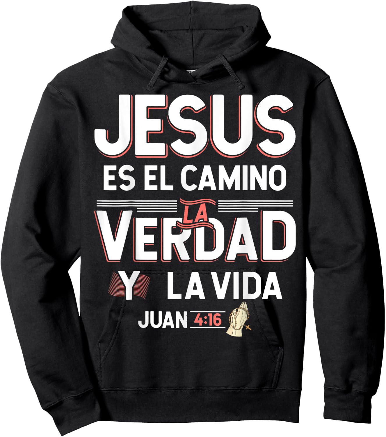 Camisetas Cristianas en espanol Frases Bíblica Juan 4:16 Hoodie - Hoodie | Black