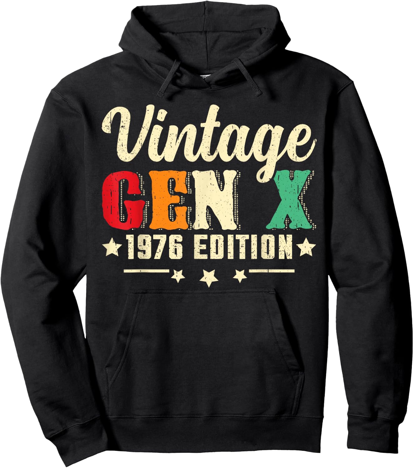 Vintage Gen X 1976 Edition Birthday Hoodie - Hoodie | Black