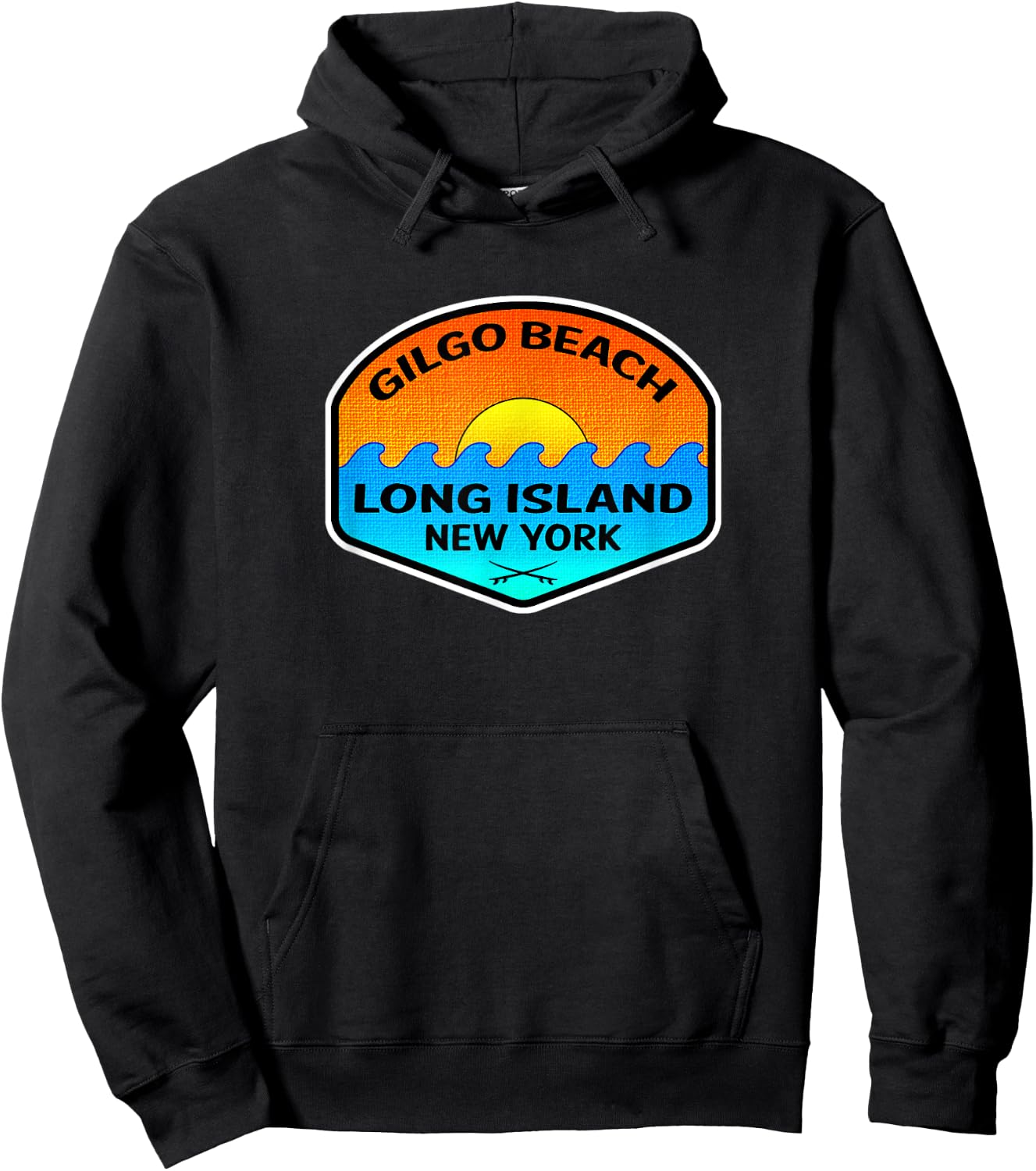 Gilgo Beach New York Long Island Surfing Surf Hoodie - Hoodie | Black
