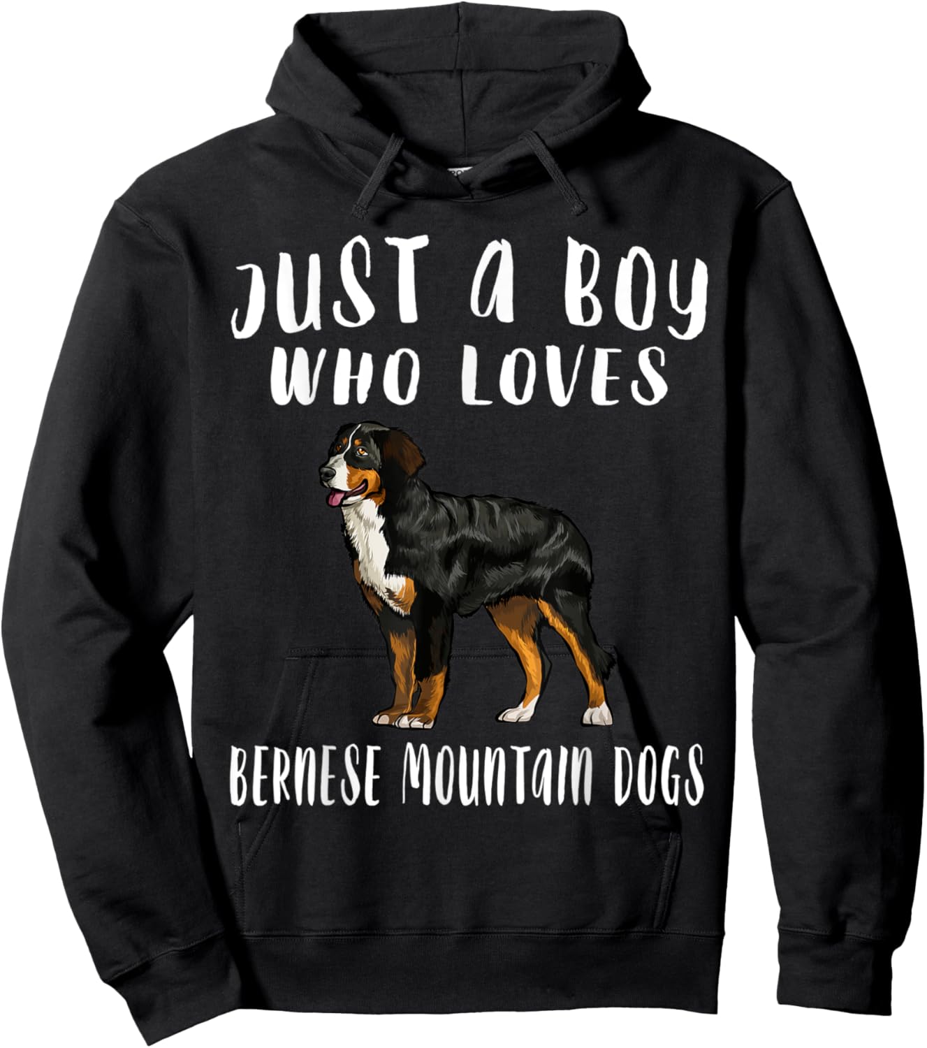 Im Just A Boy Who Loves Bernese Mountain Dogs Lover Hoodie - Hoodie | Black