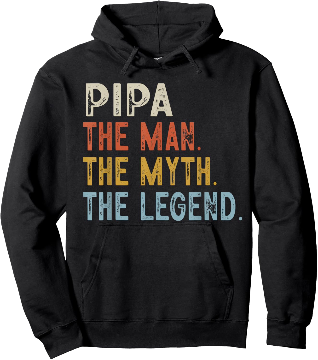 PIPA The Grandpa The Myth The Legend Fathers Day Vintage Hoodie - Hoodie | Black