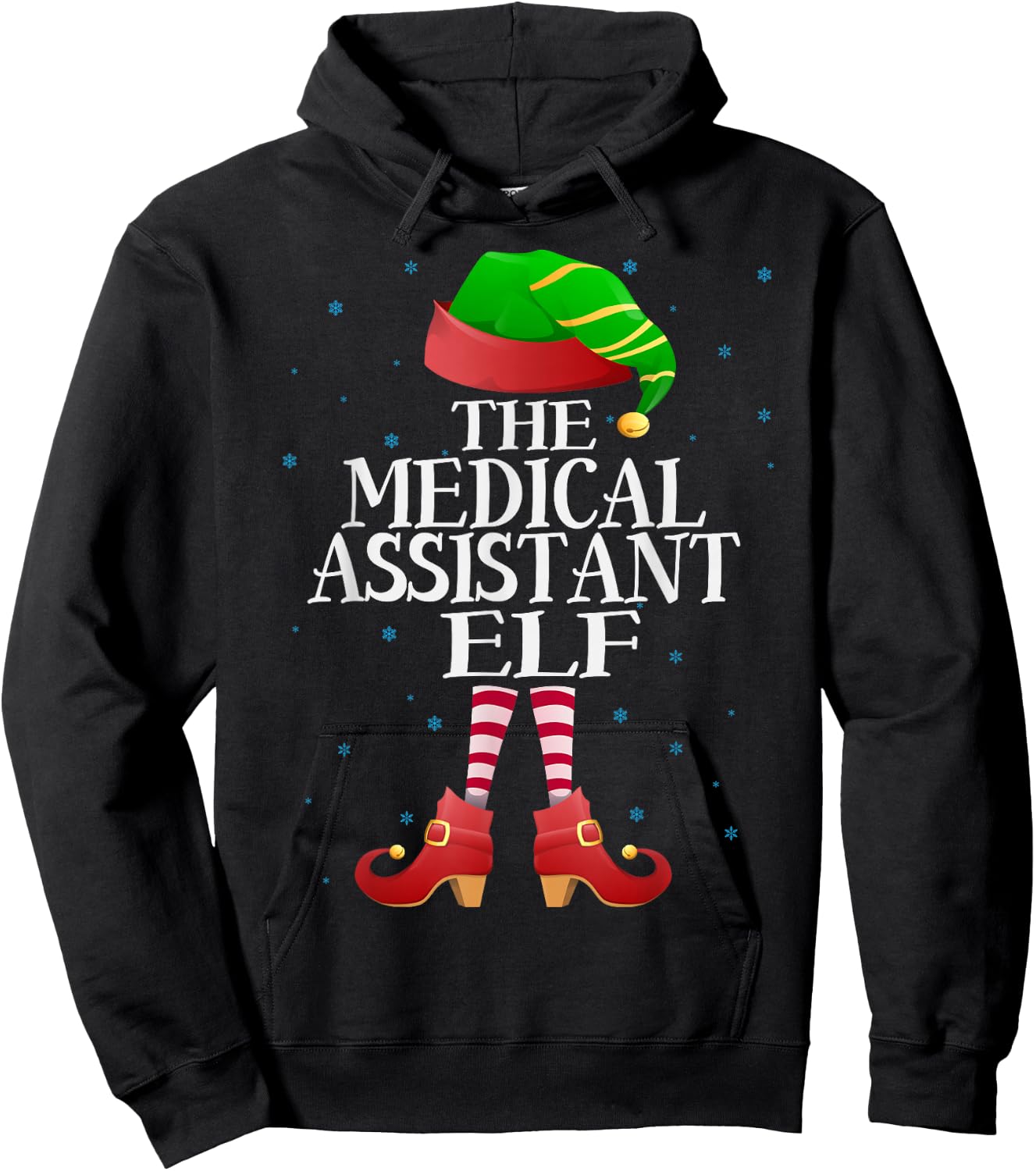 Medical Assistant Elf Funny Matching Pajama Group Christmas Hoodie - Hoodie | Black