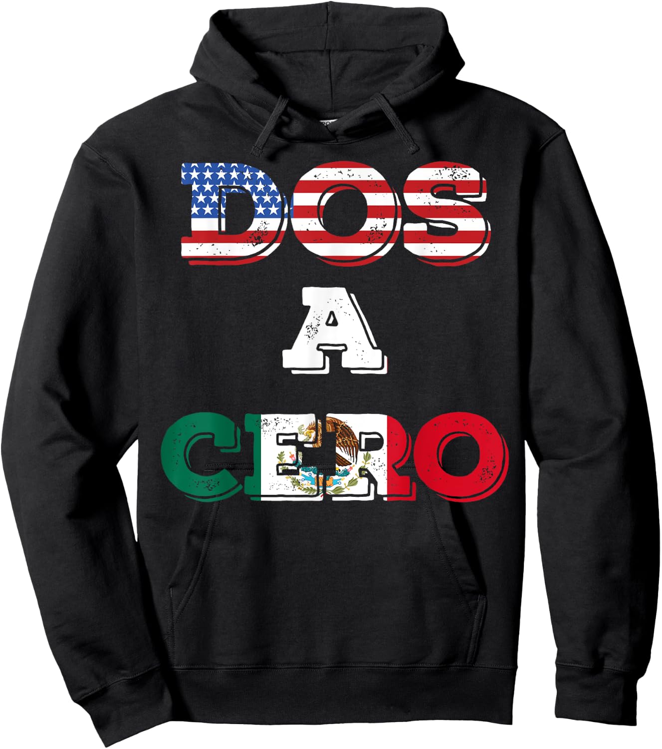 Dos A Cero Funny Mexico Game Flags Hoodie - Hoodie | Black
