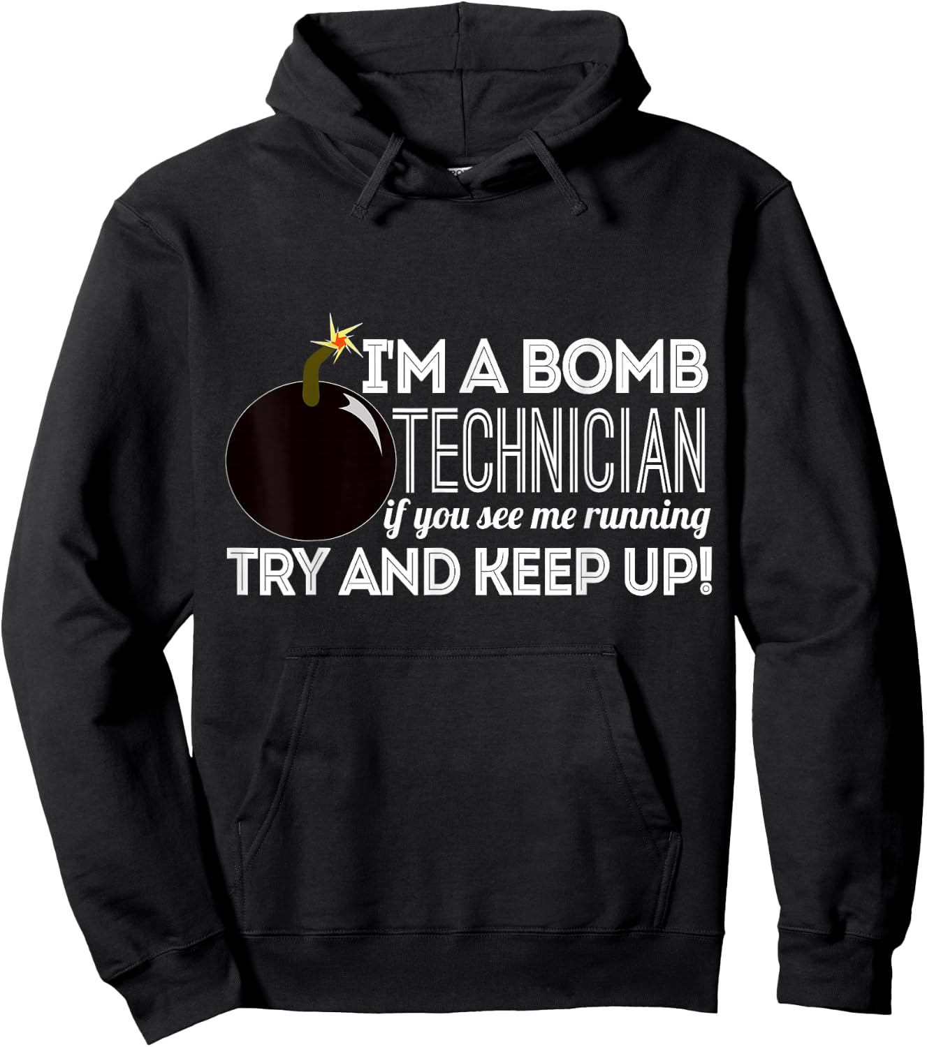 Bomb Technician Funny - If You See Me Running Hoodie - Hoodie | Black