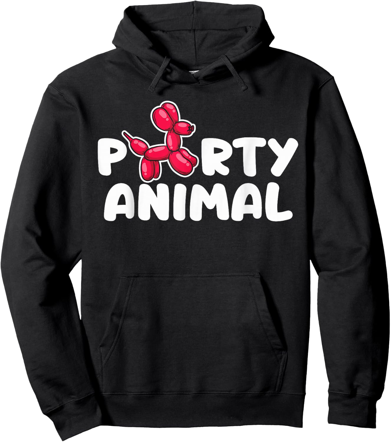 Party Animal - Red Balloon Dog Puppy Surprise Hoodie - Hoodie | Black