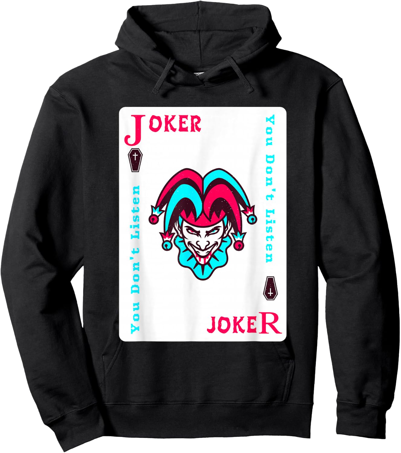 Joker Playing Card Shirt Aesthetic Jester Hoodie - Hoodie | Black