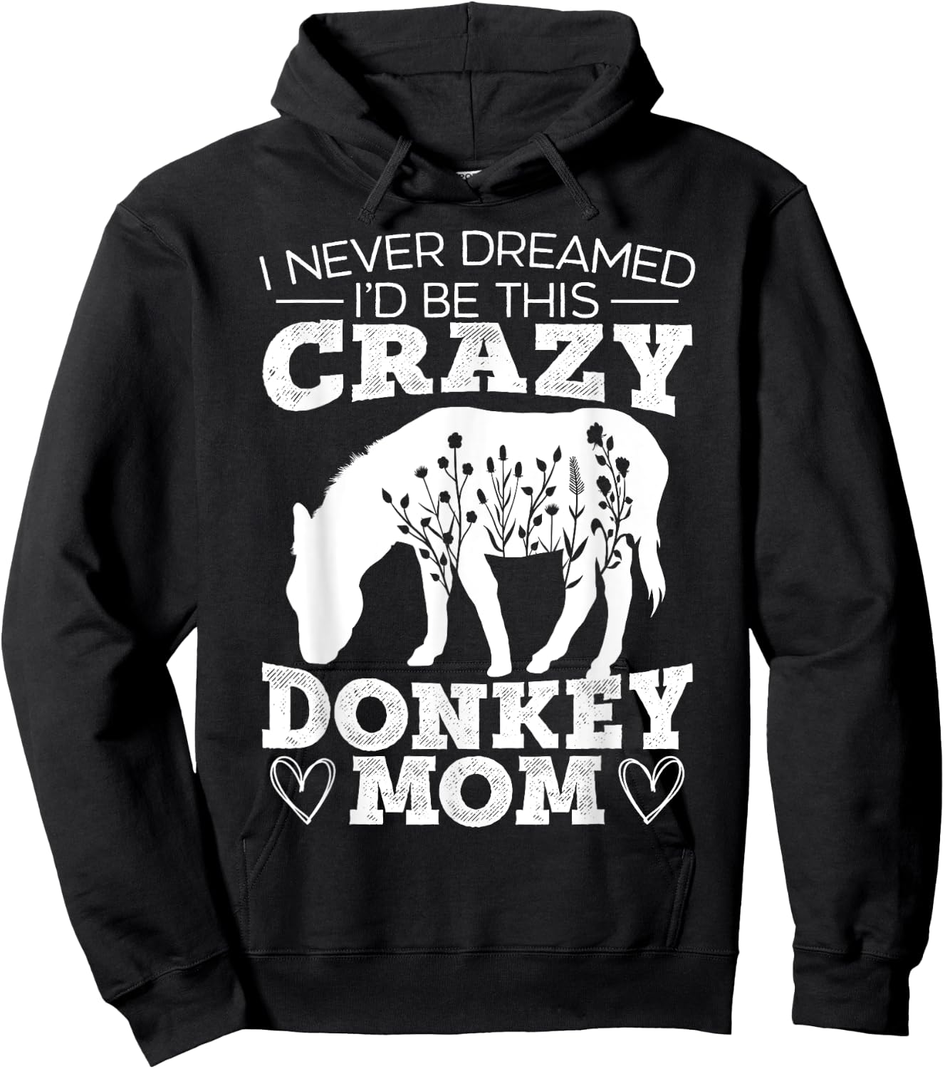 Mom Donkey Lover Horse Animal Donkey Mom Hoodie - Hoodie | Black