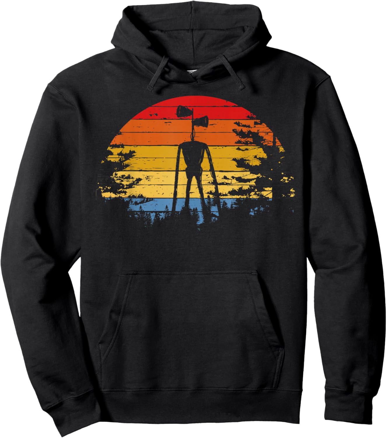 Vintage Retro Scary Siren Head Creepypasta Horror Hoodie - Hoodie | Black