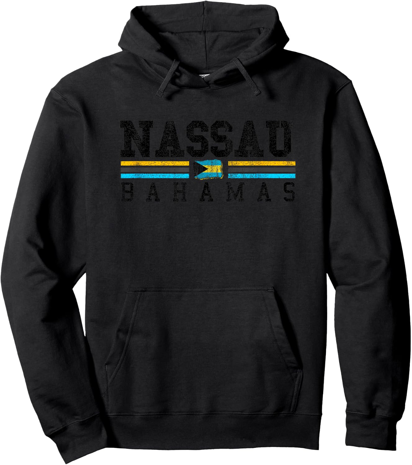 Nassau Bahamas Flag Souvenir Travel Vacation Cruise Bahamian Hoodie - Hoodie | Black