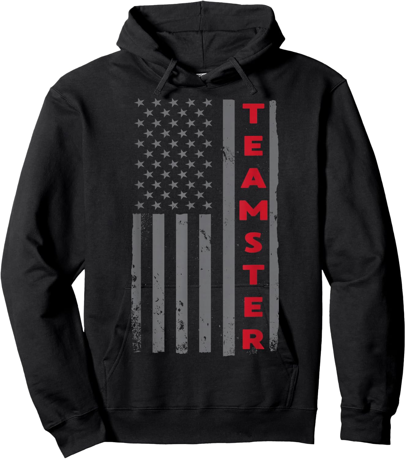 Teamster American Flag Patriotic Truck Driver US Trucking Hoodie - Hoodie | Black
