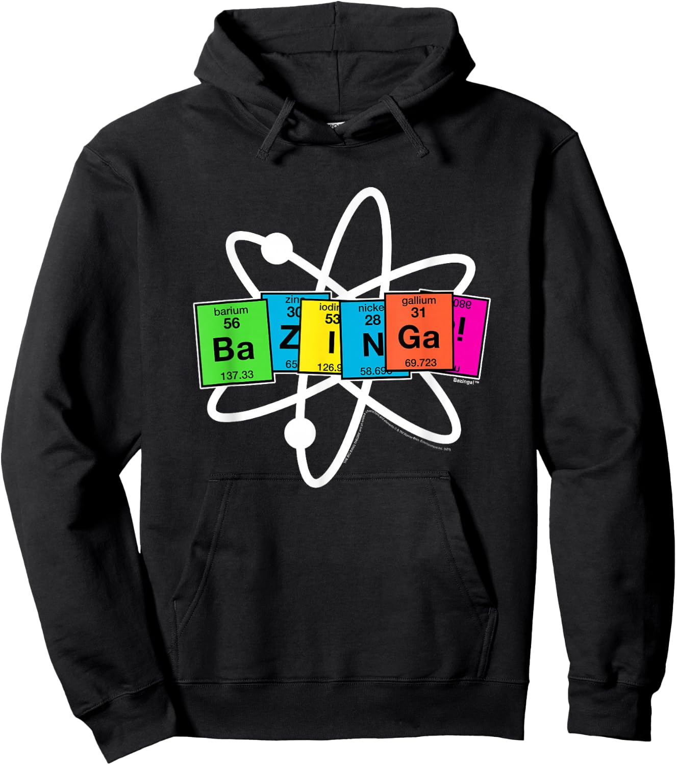 The Big Bang Theory Bazinga Elements with Atom Hoodie - Hoodie | Black
