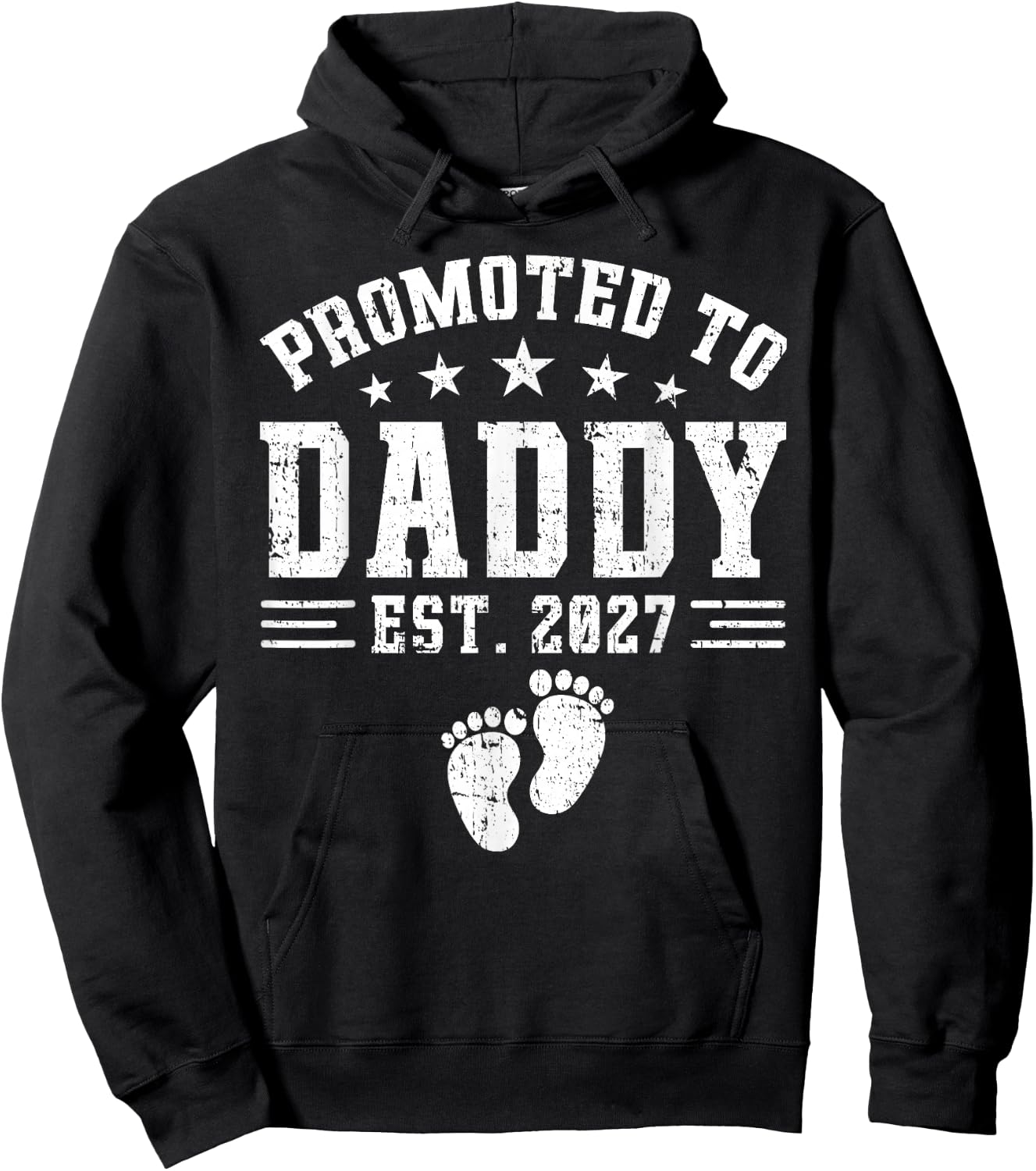 Daddy Est 2027 Promoted to Daddy Baby Announcement Hoodie - Hoodie | Black
