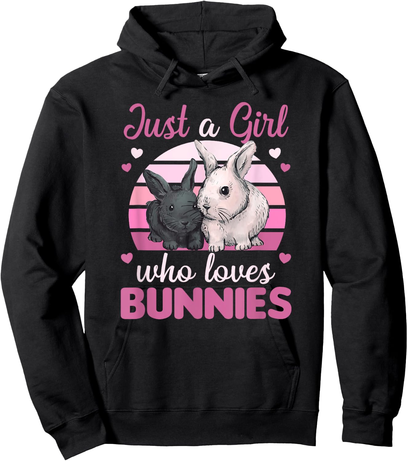 Just A Girl Who Loves Bunnies Cute Rabbit For Girls Hoodie - Hoodie | Black