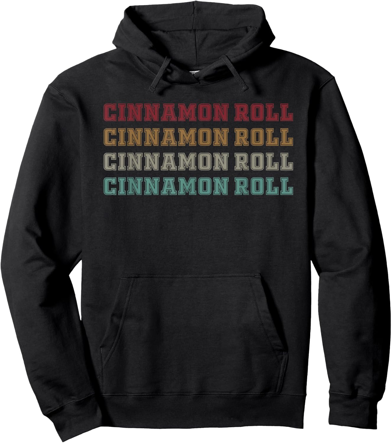Great Cinnamon Roll Typeset Outfit Love Bun Hoodie - Hoodie | Black