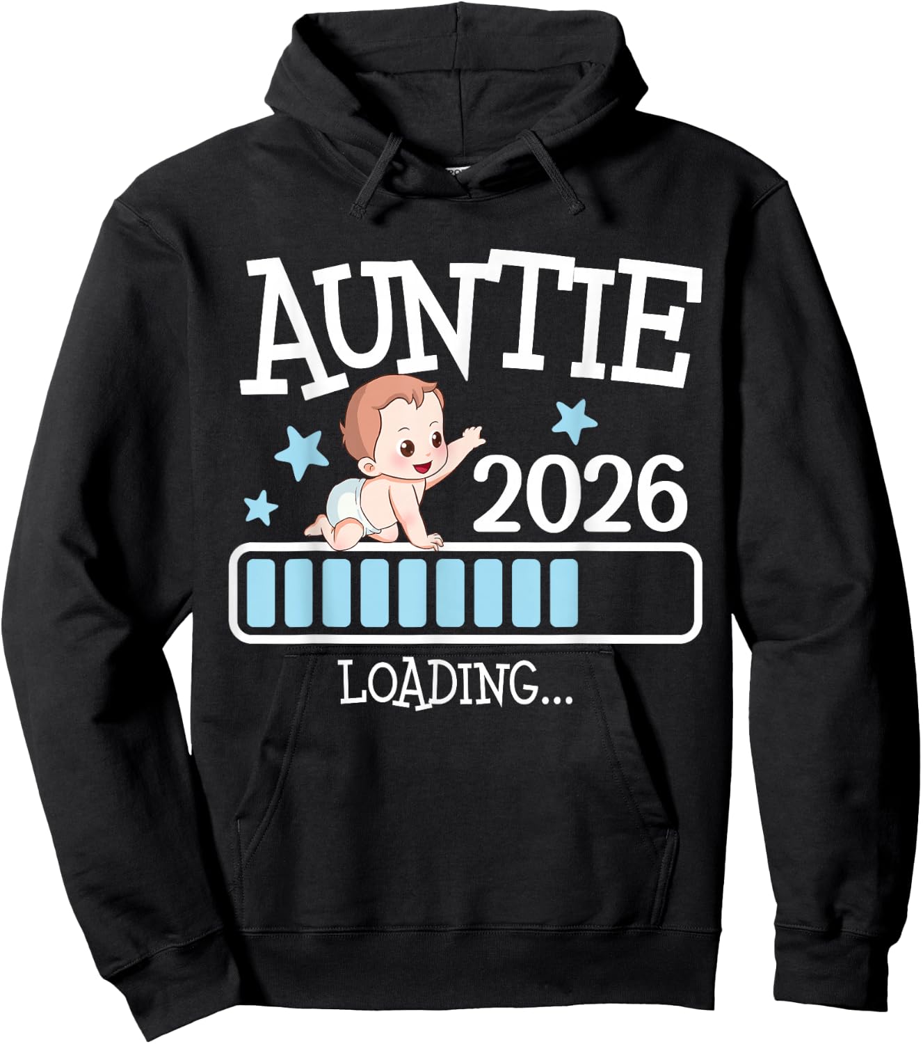 Promoted to Auntie 2026 Auntie 2026 Loading Hoodie - Hoodie | Black