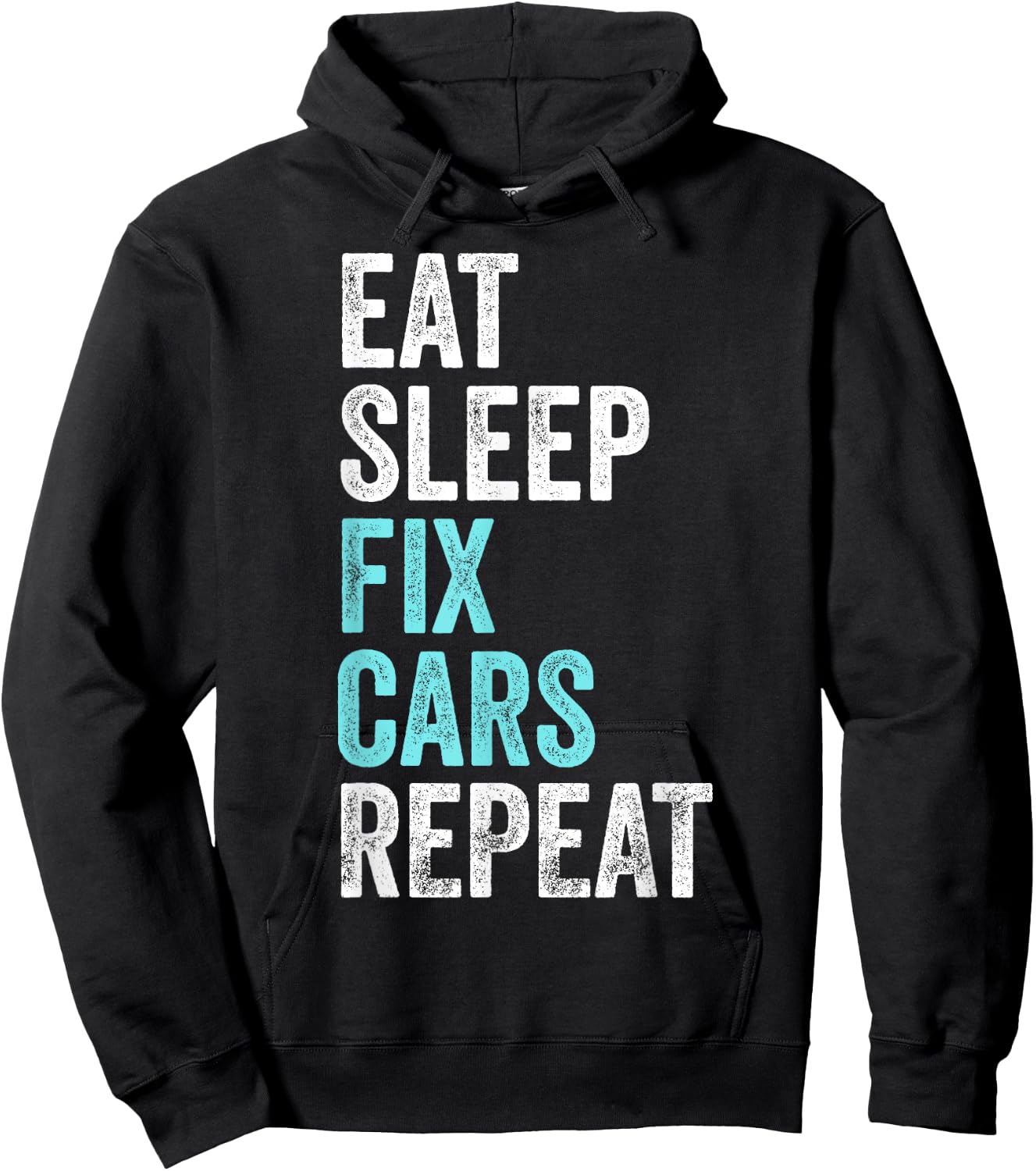 Eat Sleep Fix Cars Repeat Retro Car Mechanic Hoodie - Hoodie | Black