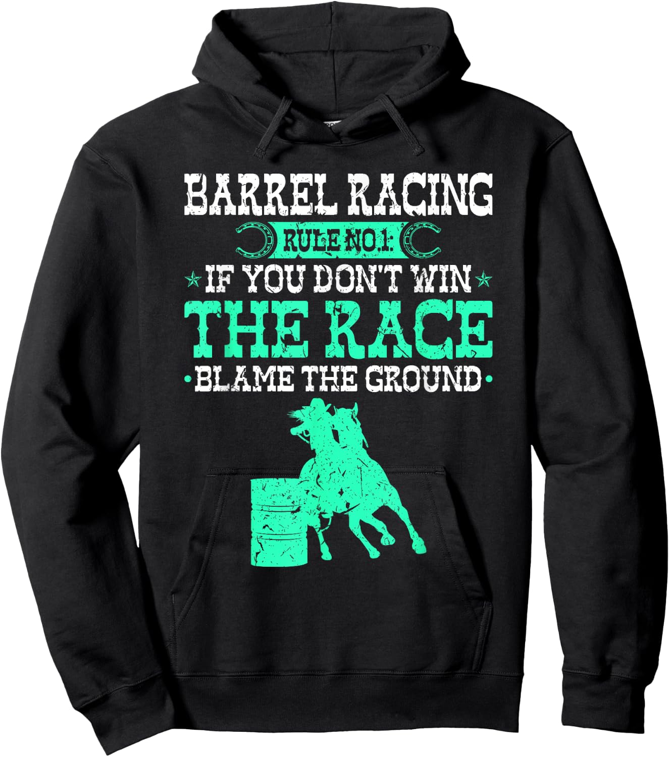 Barrel Racing Rule, Cowgirl Rodeo Horse Barrel Racer Hoodie - Hoodie | Black