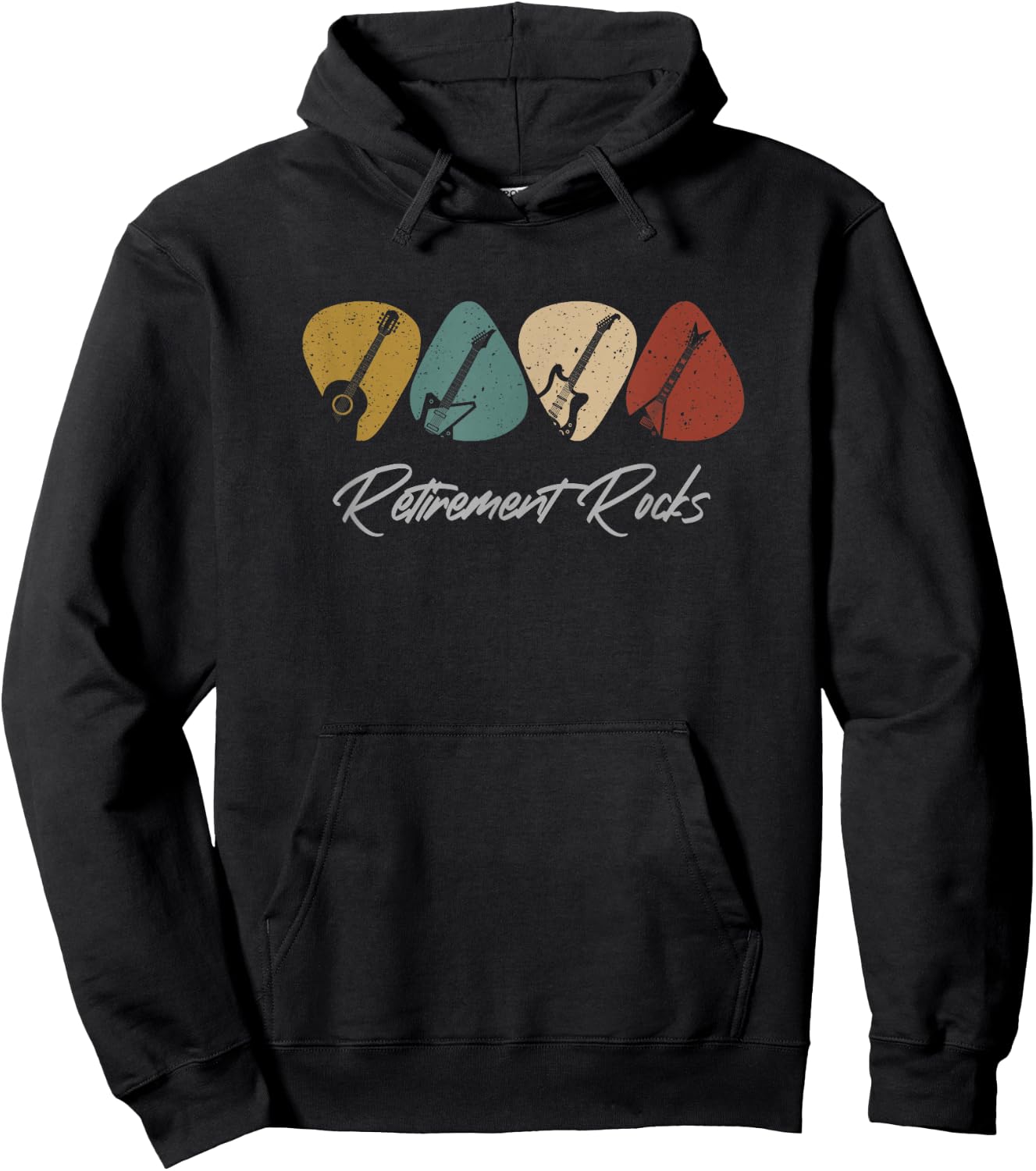 Retirement Rocks - Funny Guitar Player Guitarist Hoodie - Hoodie | Black