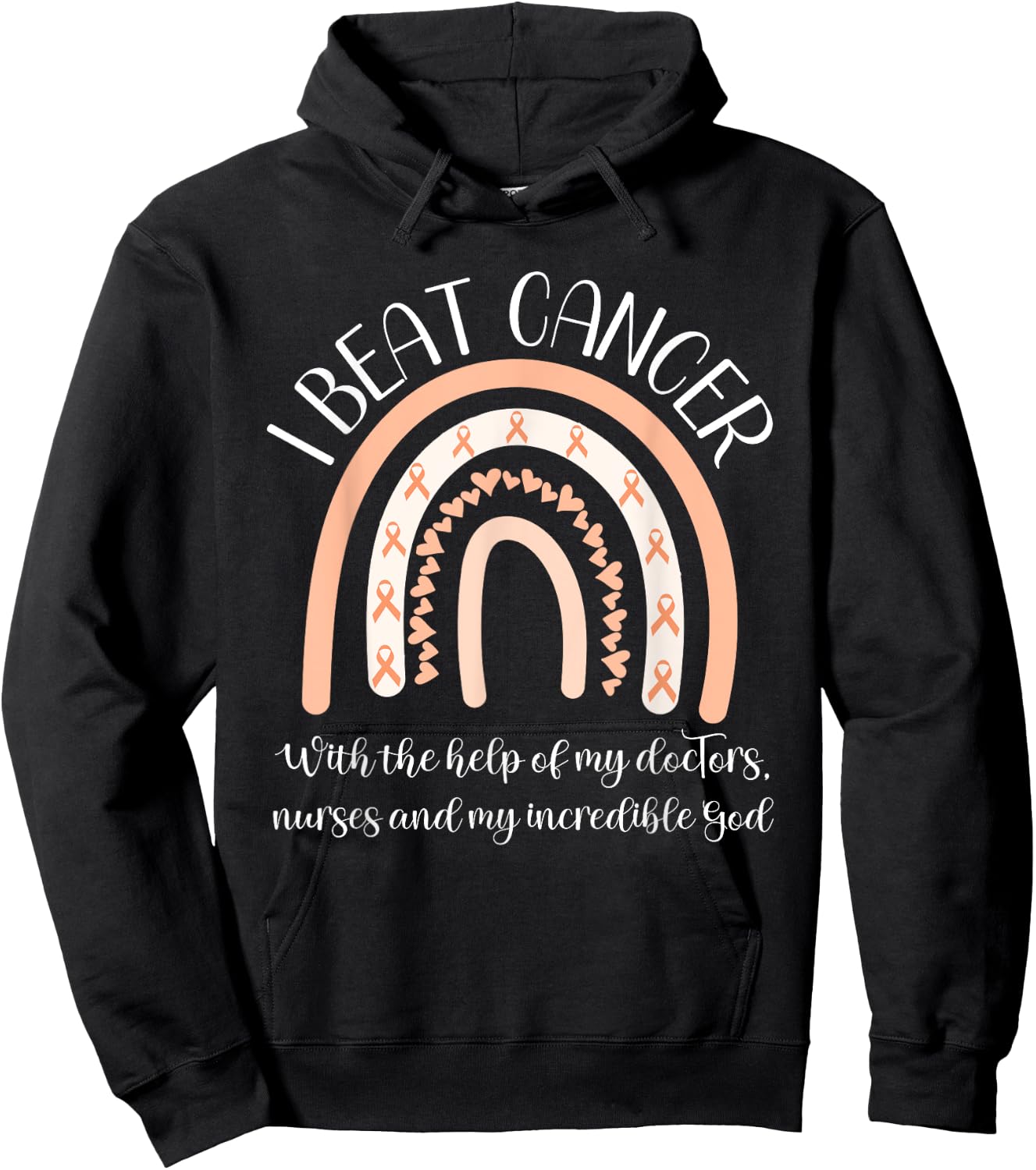 Uterine Cancer Survivor End Chemo I Beat Cancer Endometrial Hoodie - Hoodie | Black