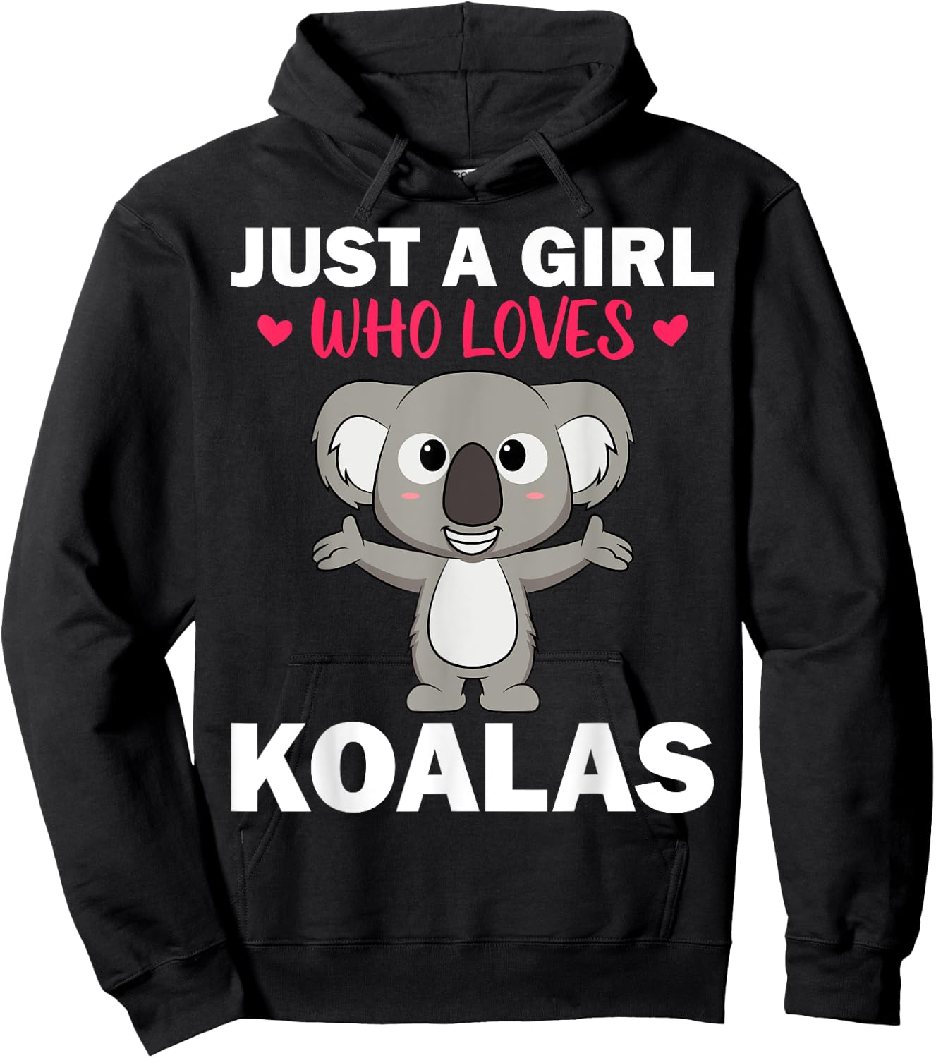 Cute Koala Bear Art Girls Koala Animal Clothing Hoodie - Hoodie | Black