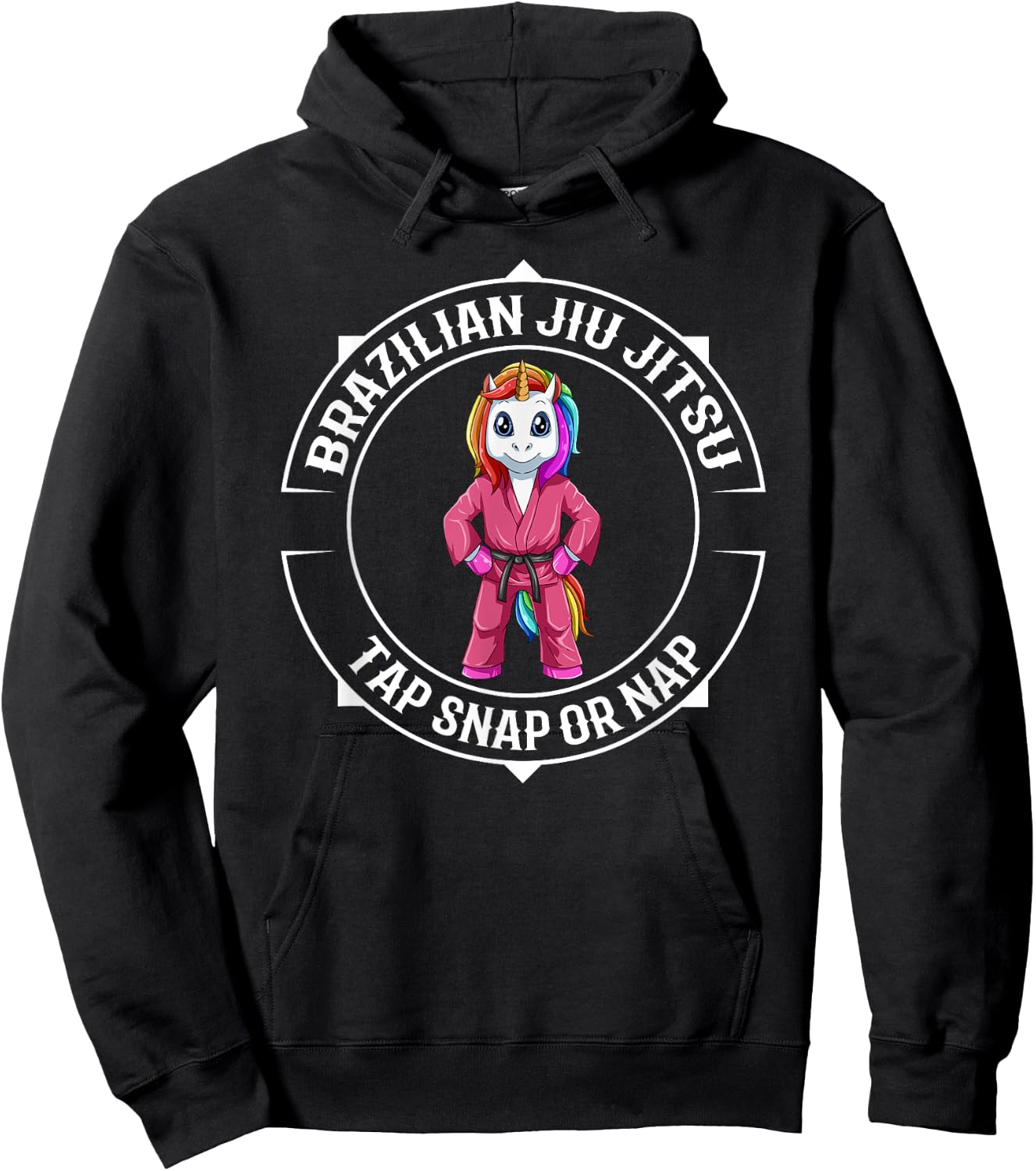 Cute Jiu Jitsu Unicorn - BJJ and Girls Hoodie - Hoodie | Black