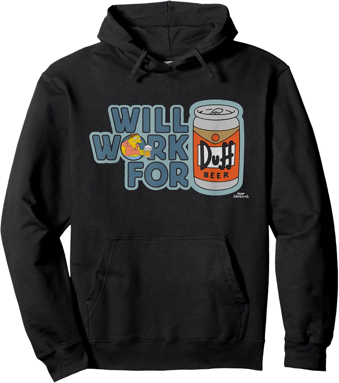 The Simpsons Barney Will Work For Duff Beer Hoodie - Hoodie | Black