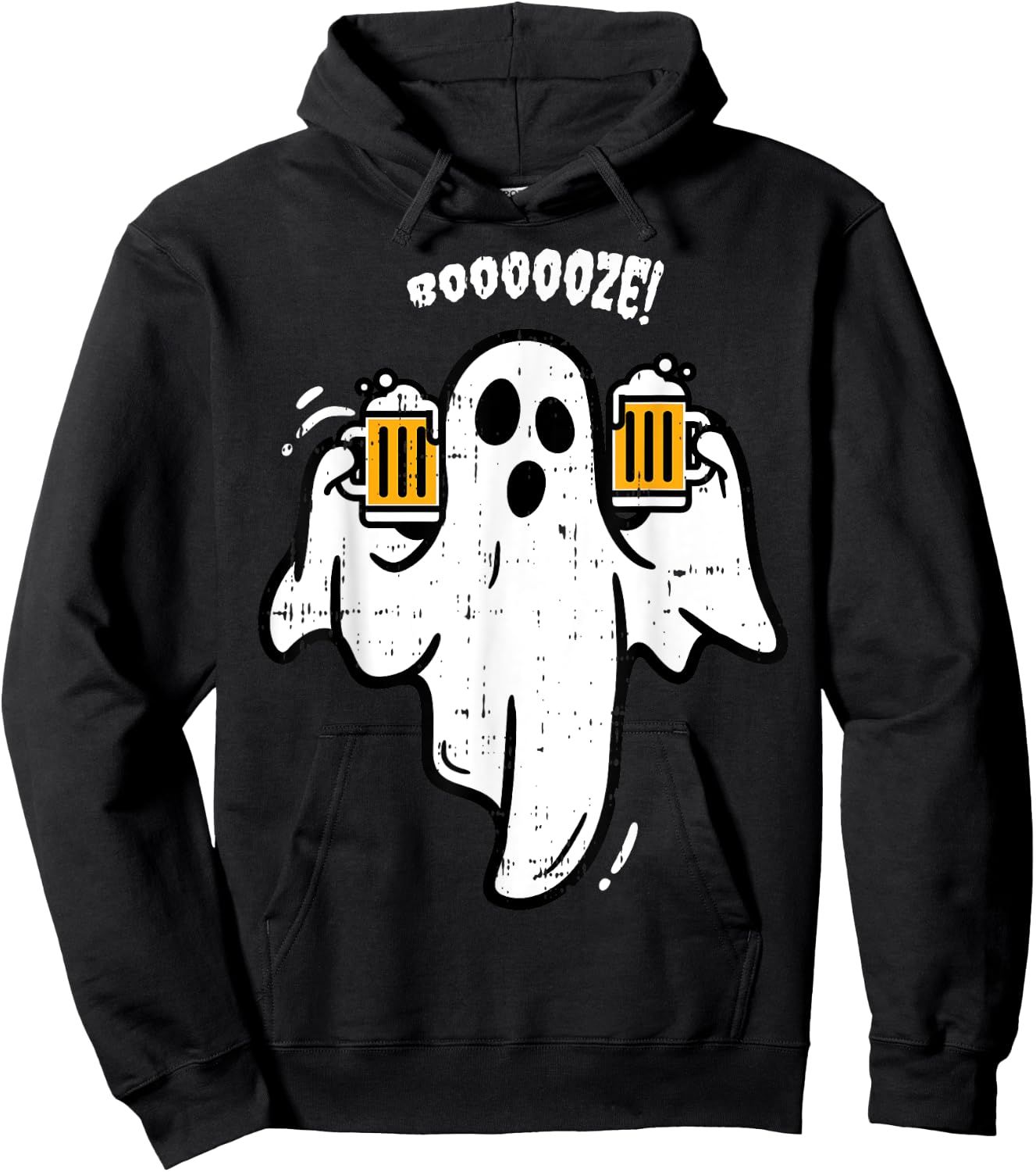 Booze Boo Ghost Drinking Beer Costume Easy Halloween Gifts Hoodie - Hoodie | Black