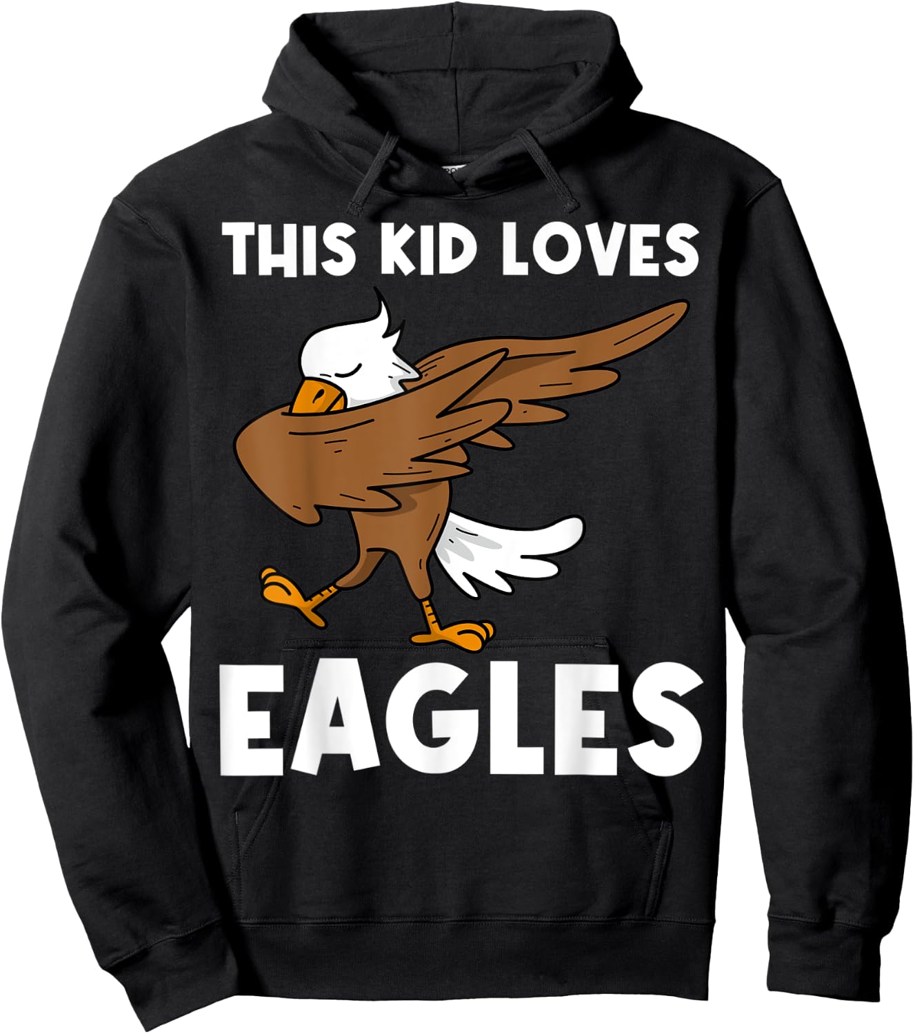 Cool Eagle Kids Boys Dabbing Bald Flying Animal Hoodie - Hoodie | Black