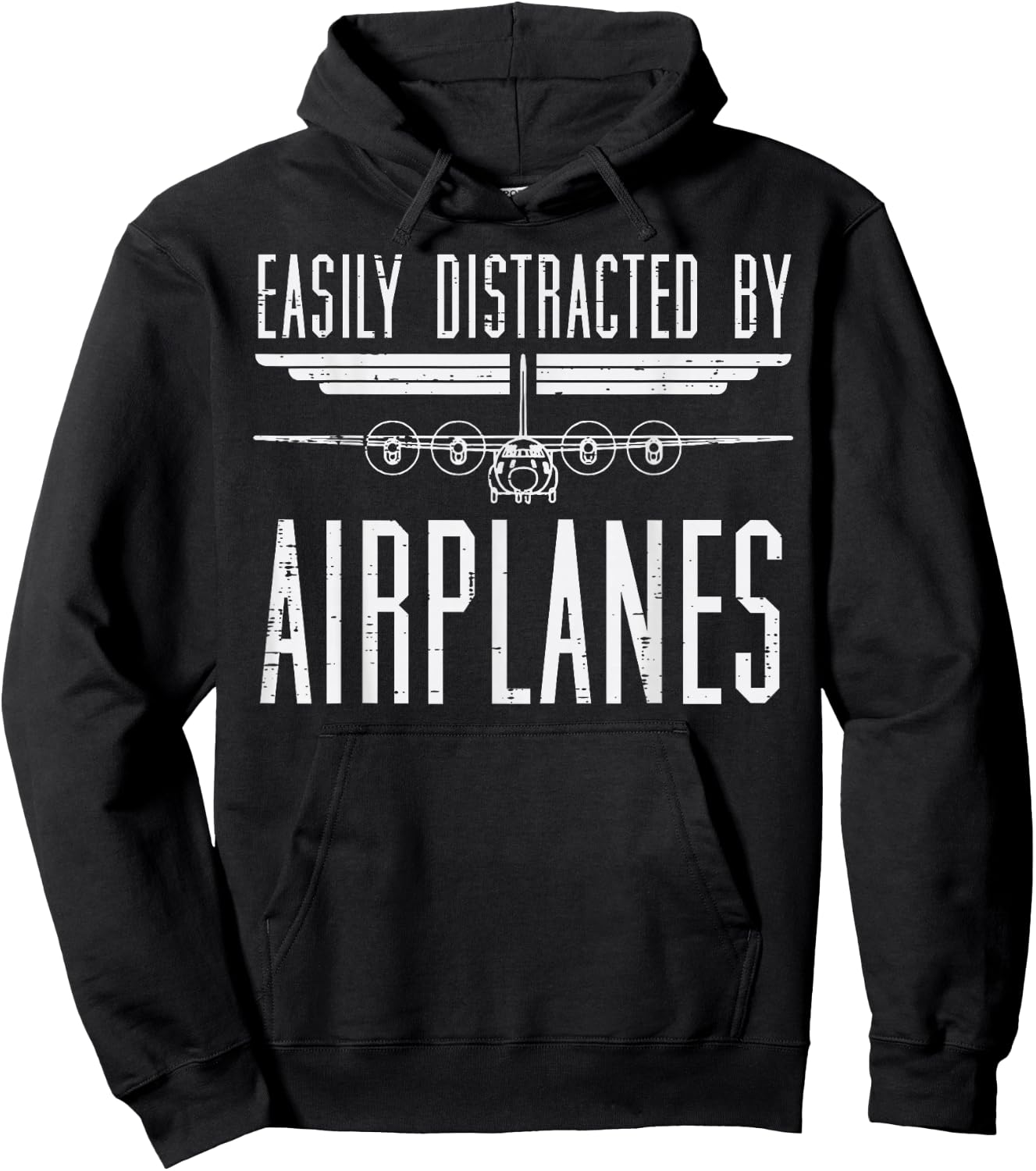 Easily Distracted Airplanes Aircraft Mechanic Aviation Pilot Hoodie - Hoodie | Black