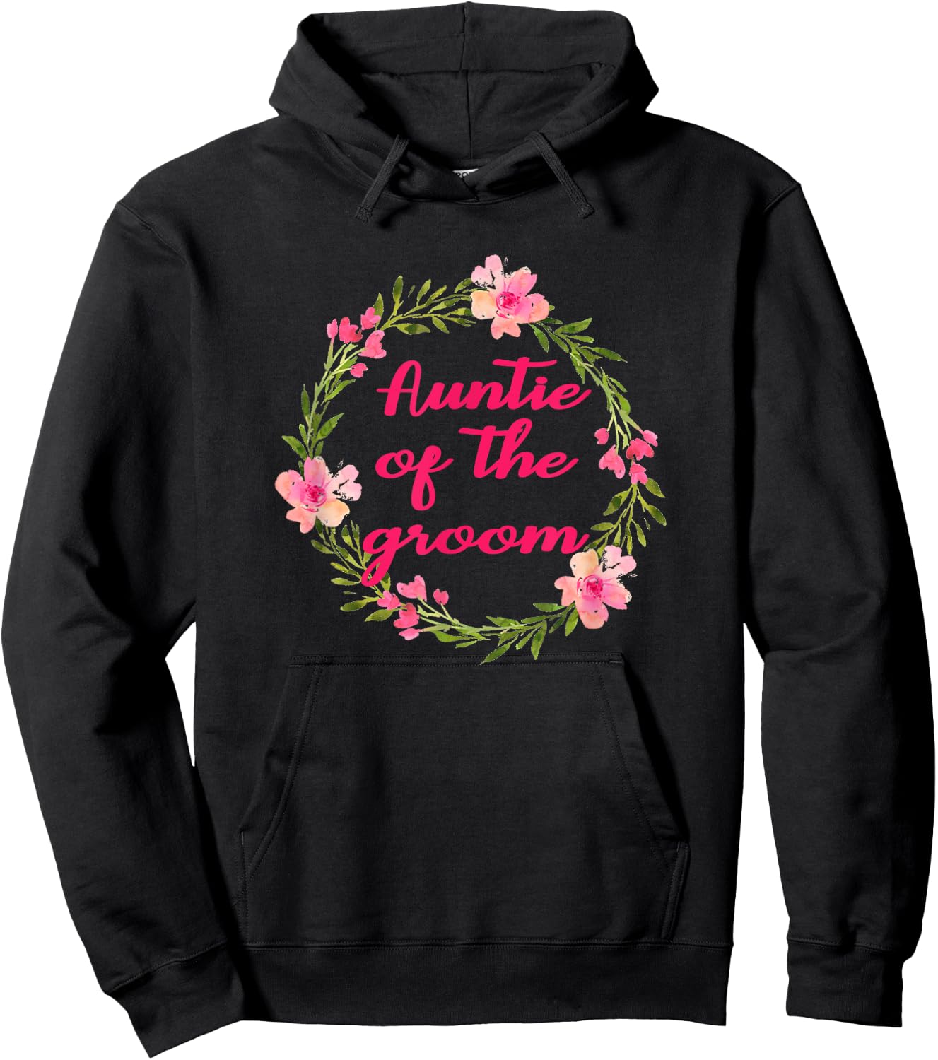Auntie Of The Groom Aunt Aunts Wedding Party Shirt Hoodie - Hoodie | Black