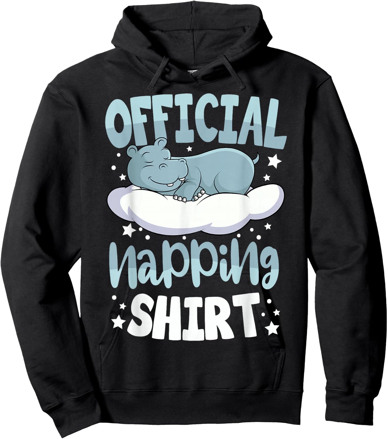 Sleeping Hippo Pyjamas Hippopotamus Lover Official Napping Hoodie - Hoodie | Black