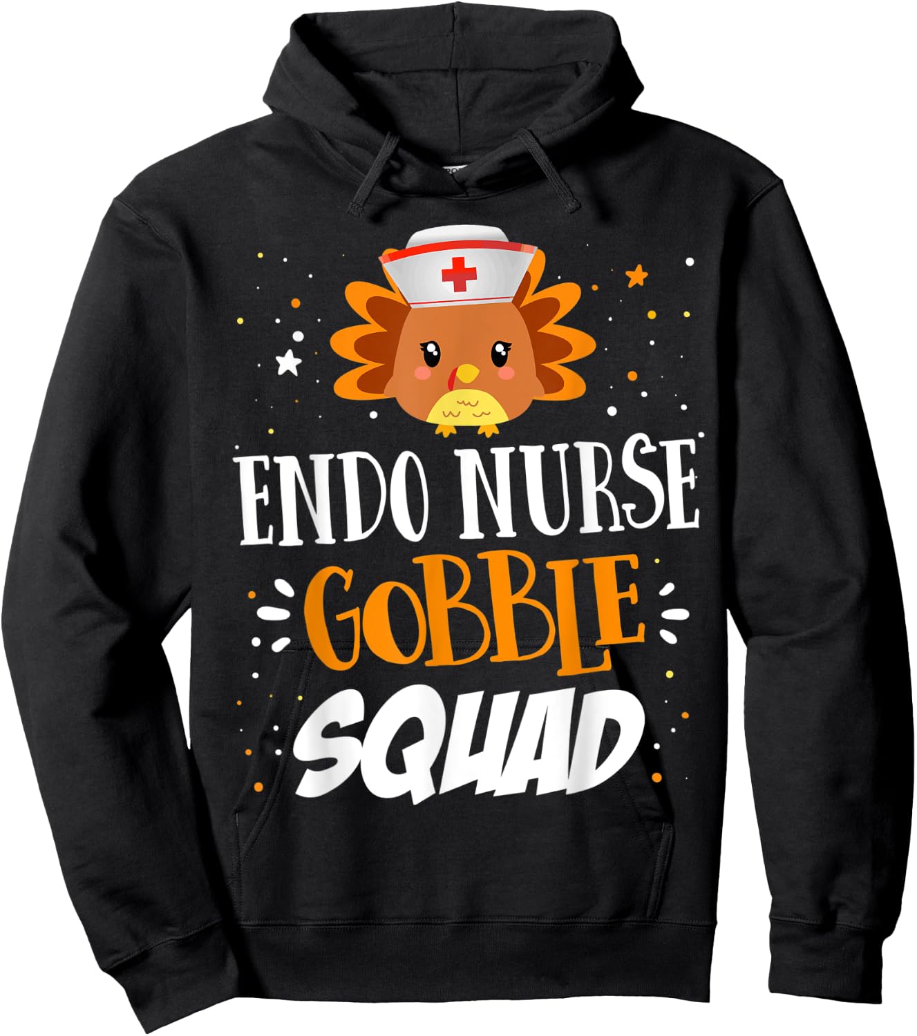 ENDO Nurse Gobble Squad Endocrinology Thanksgiving Turkey Hoodie - Hoodie | Black