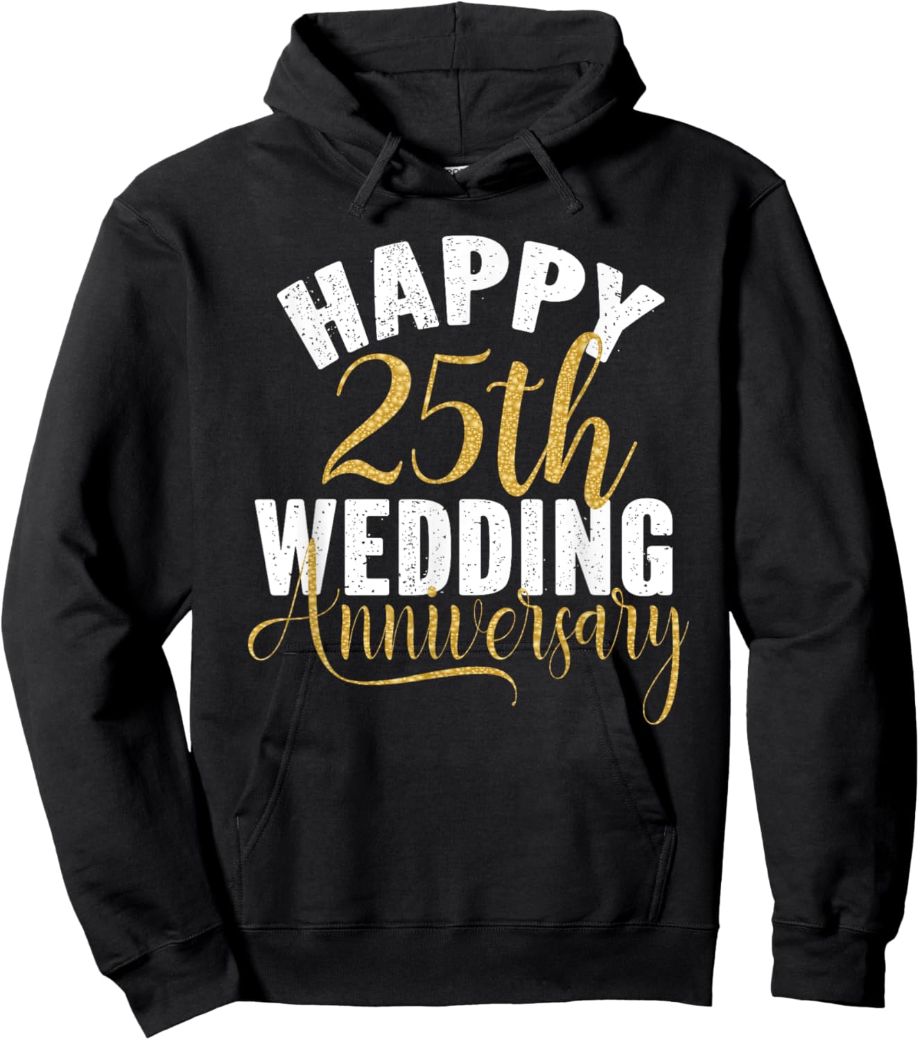 Happy 25th Wedding Anniversary Matching Gift Couples Hoodie - Hoodie | Black
