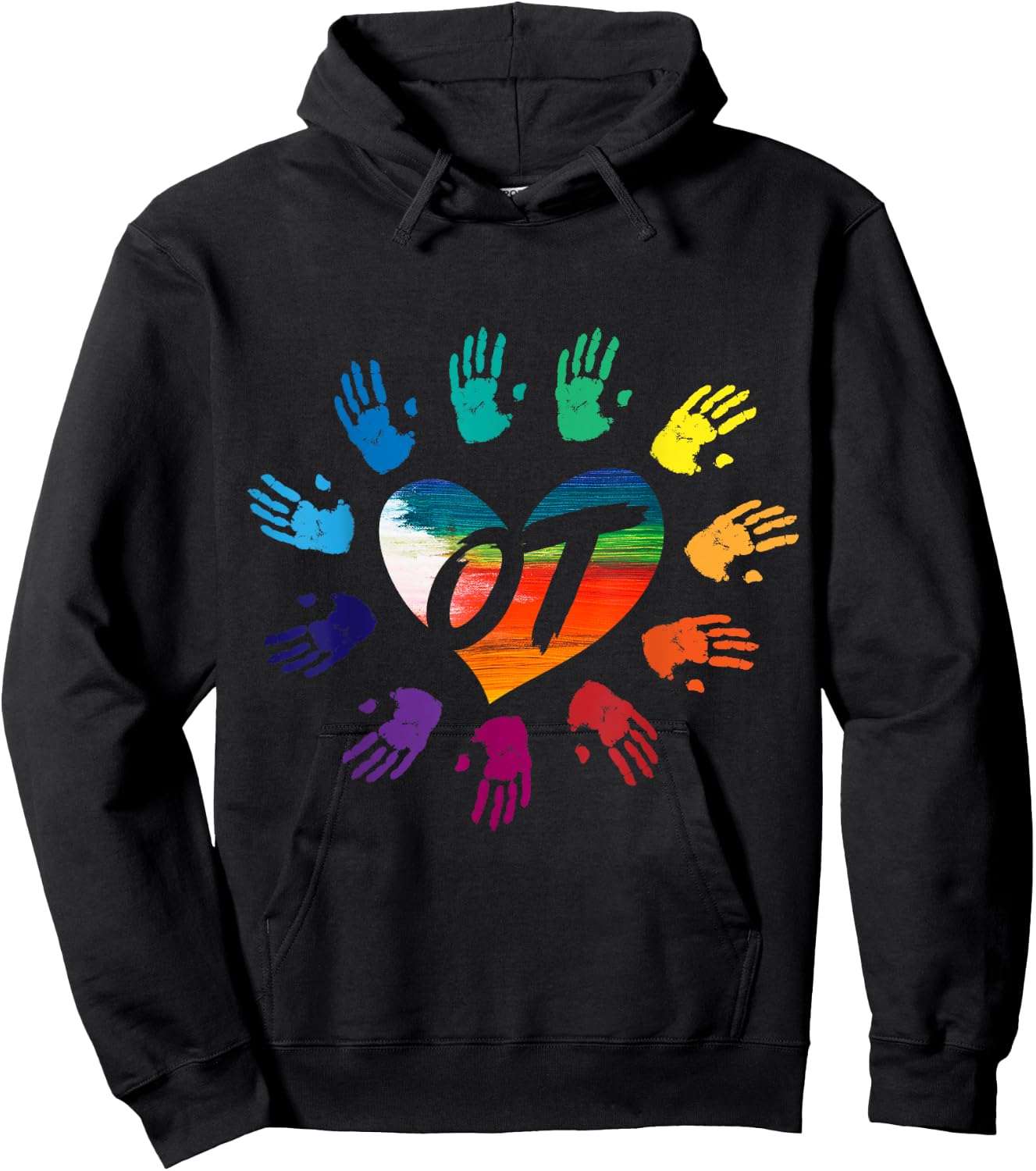 Cute Meaningful OT Hands T Shirt Occupational Therapy Gift Hoodie - Hoodie | Black