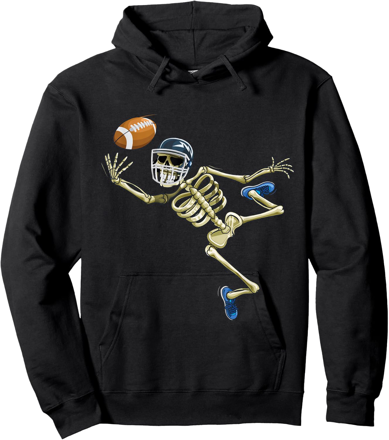 American Football Skeleton Halloween Men Boys Football Fan Hoodie - Hoodie | Black
