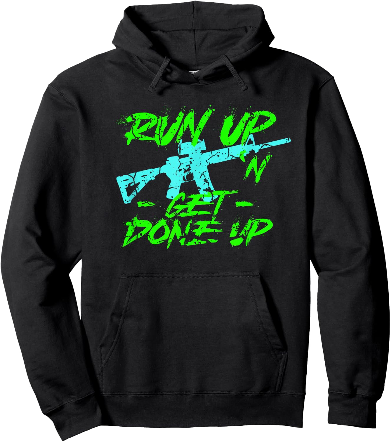 Run Up Get Done Up Funny Joke Tactical Military Operator Hoodie - Hoodie | Black