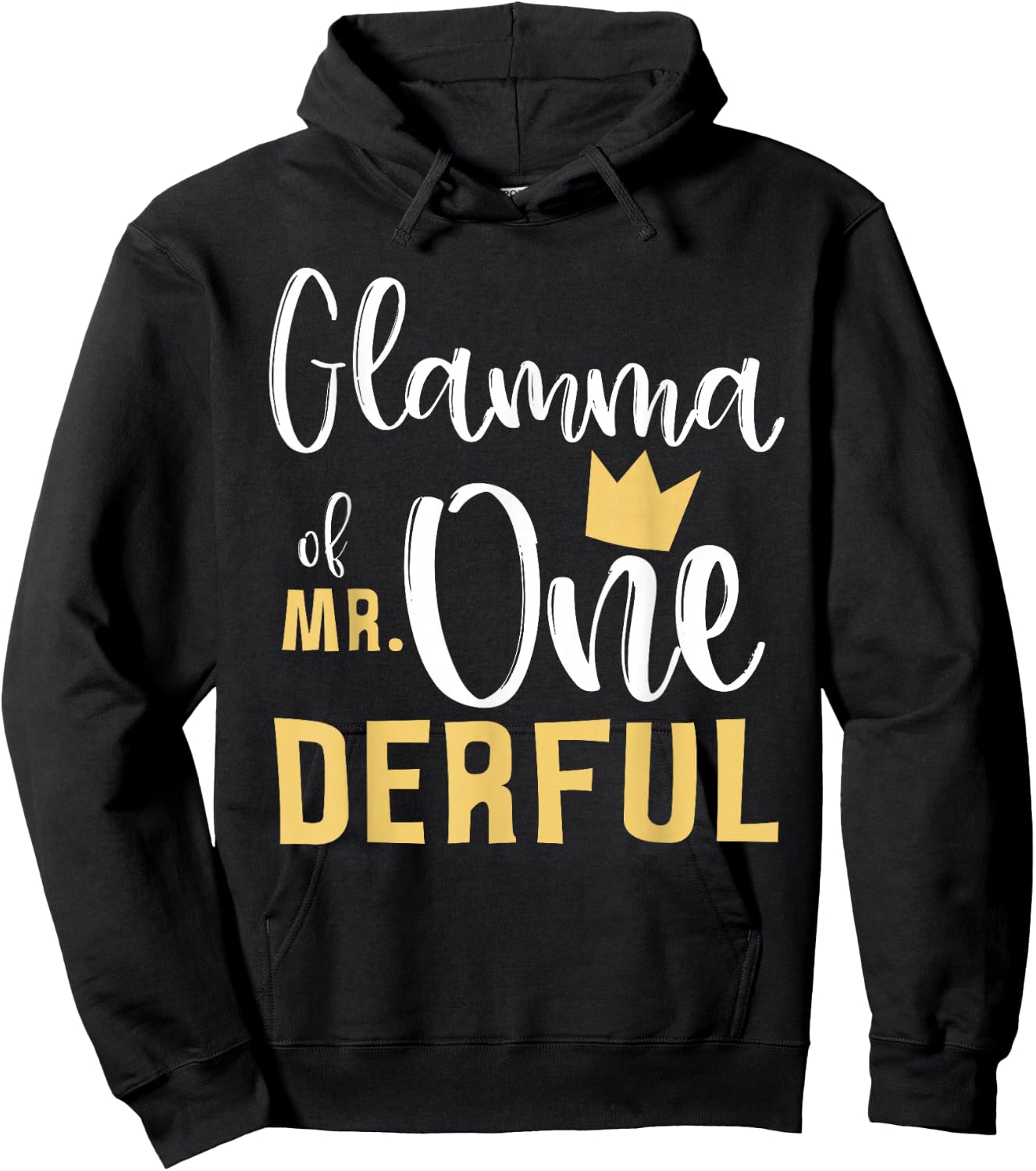 Glamma of Mr Onederful 1st Birthday First One-Derful Grandma Hoodie - Hoodie | Black
