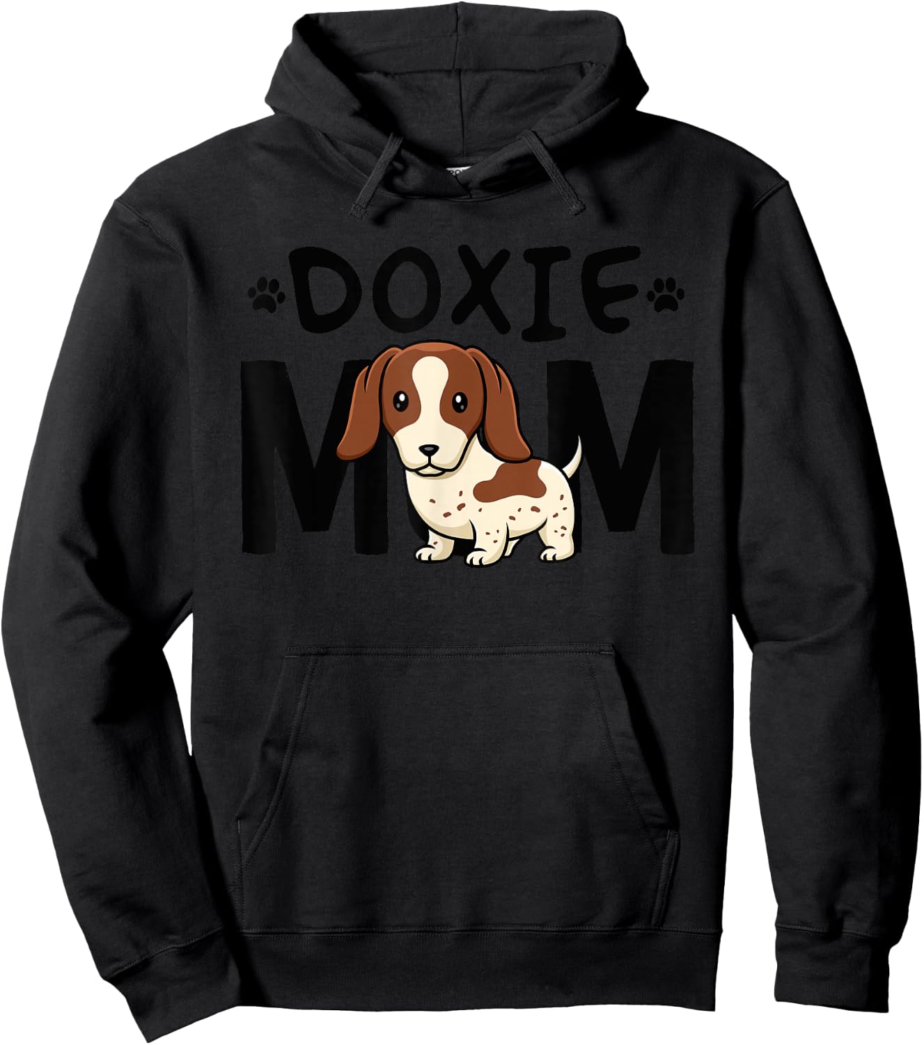 Piebald Dachshund Mom Shirt Doxie Mama Dog Lover Hoodie - Hoodie | Black