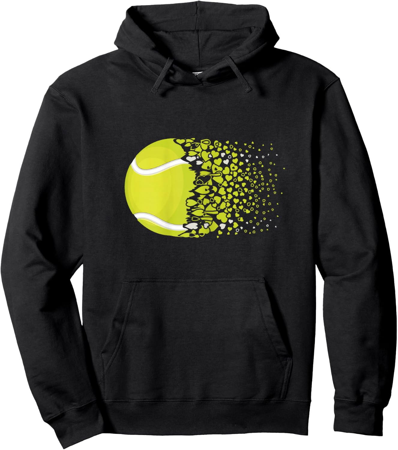 Tennis Graphic Women Girls Tennis Heart Love Tennis Player Hoodie - Hoodie | Black