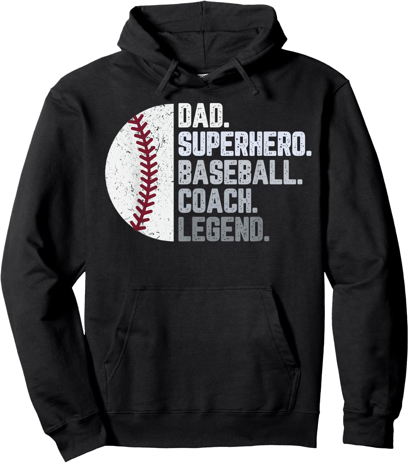 Baseball Coach Dad Shirt Dad Superhero Baseball Coach Legend Hoodie - Hoodie | Black