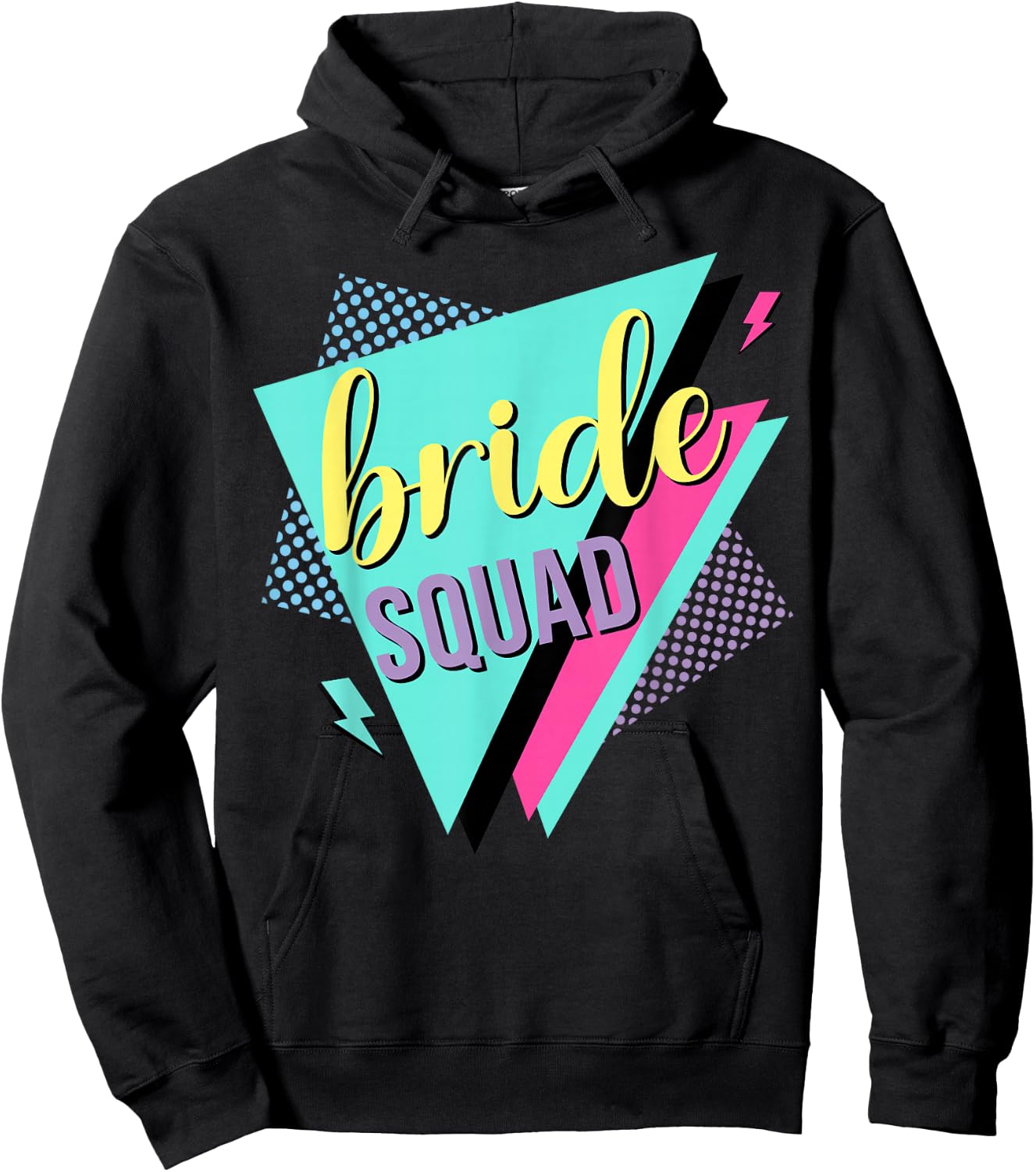 90s Bride Squad Bridesmaid Retro 90s Bachelorette Party Hoodie - Hoodie | Black
