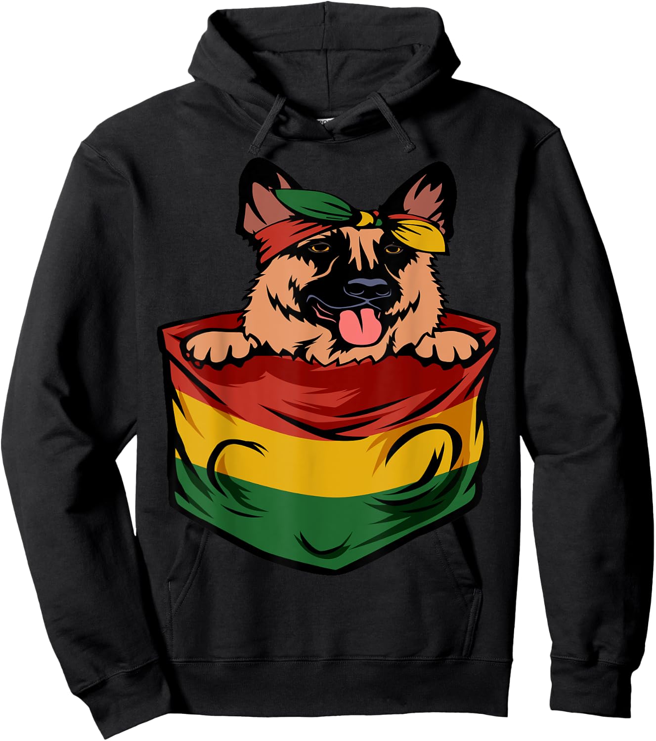 German Shepherd Juneteenth Cute Dog Lover African American Hoodie - Hoodie | Black