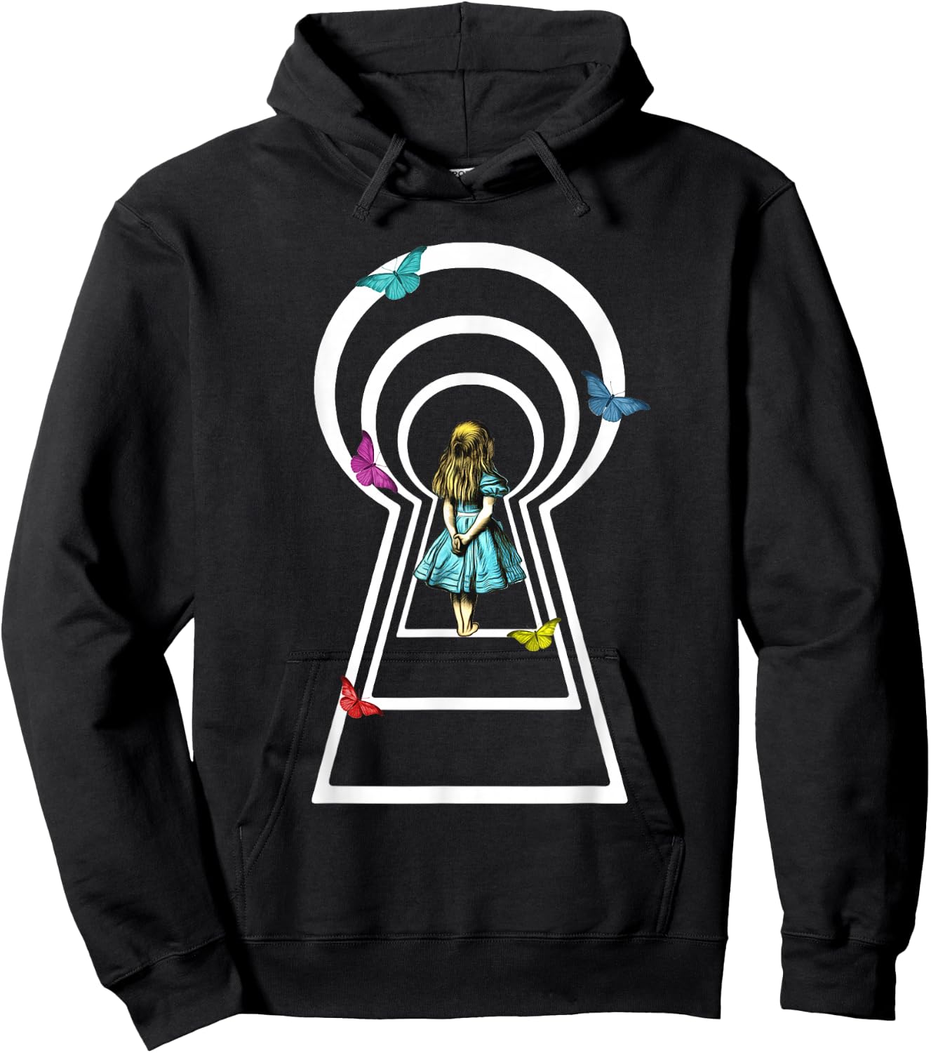 Alice In Wonderland Through The Keyhole T Shirt Design Hoodie - Hoodie | Black