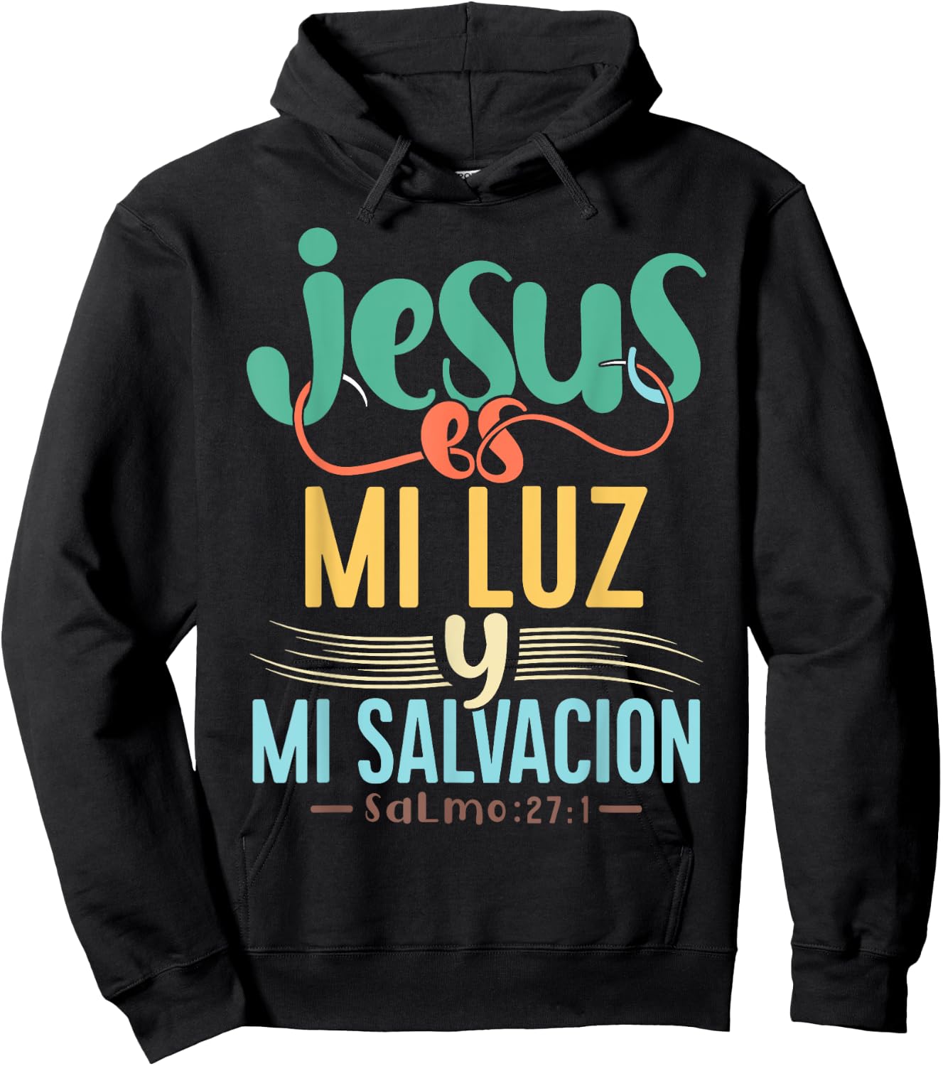 Camisetas Cristianas en espanol Con Frases Biblia Salmo 27:1 Hoodie - Hoodie | Black