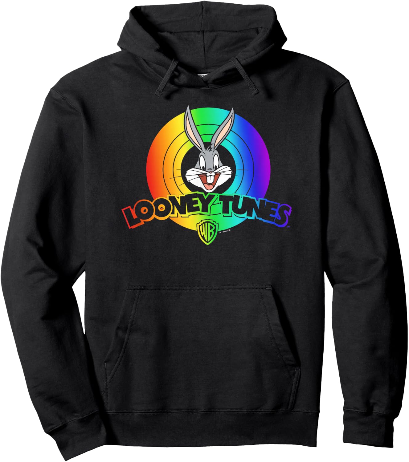 Looney Tunes Bugs Bunny Rainbow Logo Hoodie - Hoodie | Black